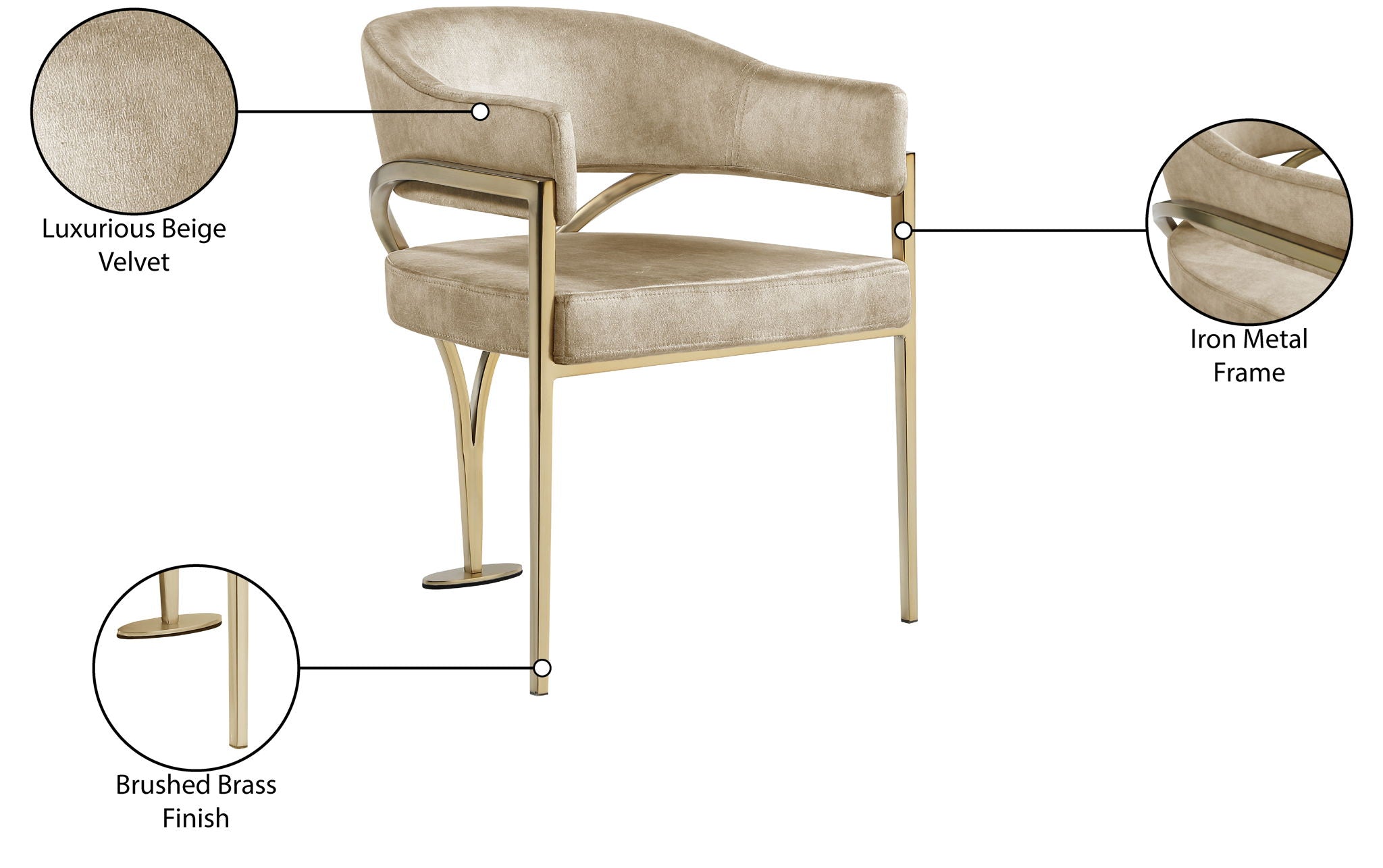 Madelyn - Dining Chair (Set of 2) - Brushed Brass