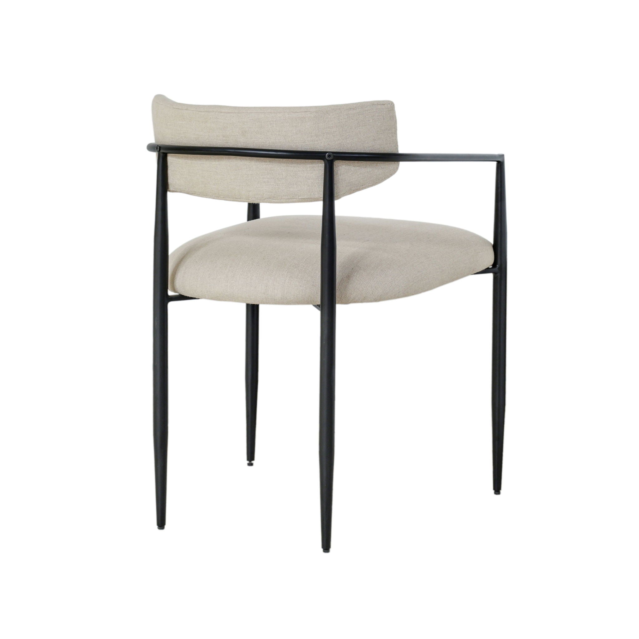 Forte - Linen Forged Iron Dining Chair - Cream