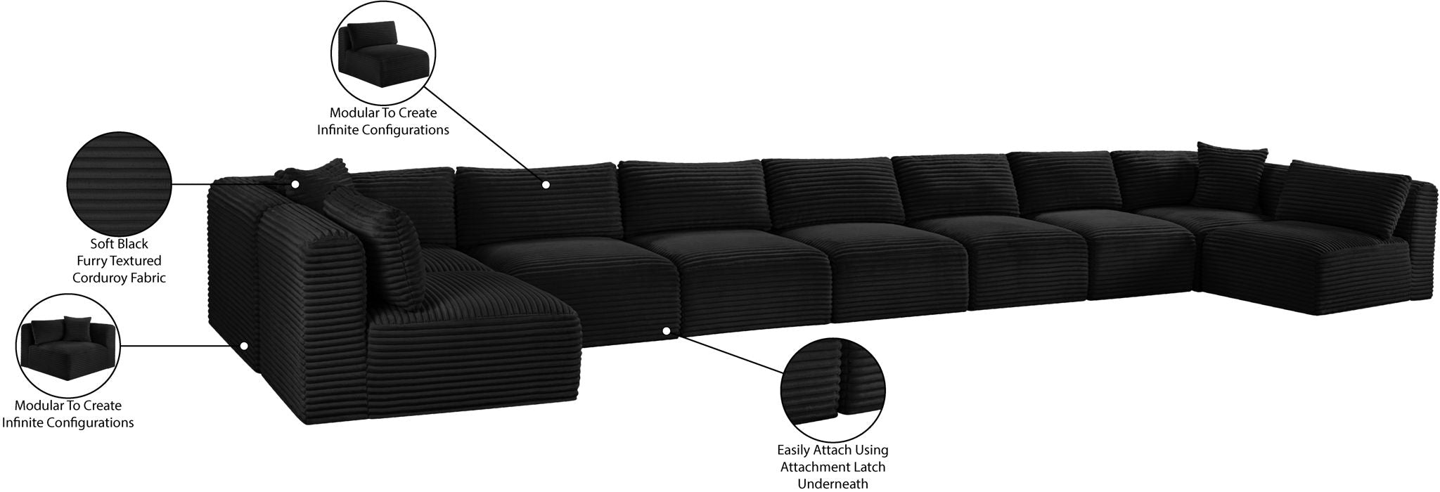 Shaggy - 9 Piece Modular Sectional