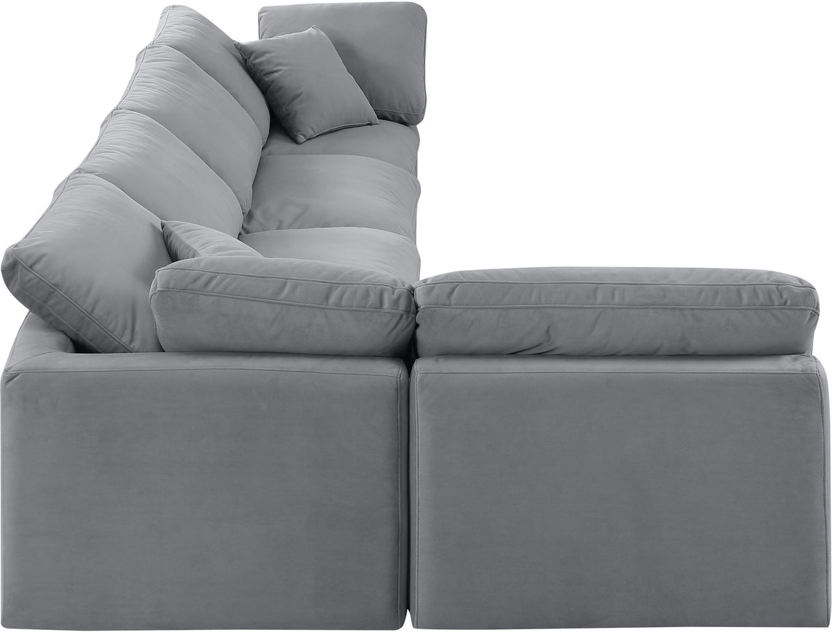 Indulge - Velvet 5 Piece Modular Sectional