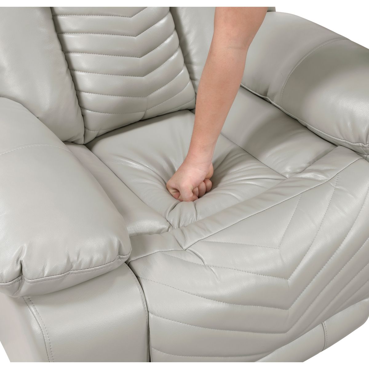 Huron - Power Double Reclining Sofa With Center Drop-Down Cup Holders, Wireless Charger, Magazine Bag, LED And Charging Ports