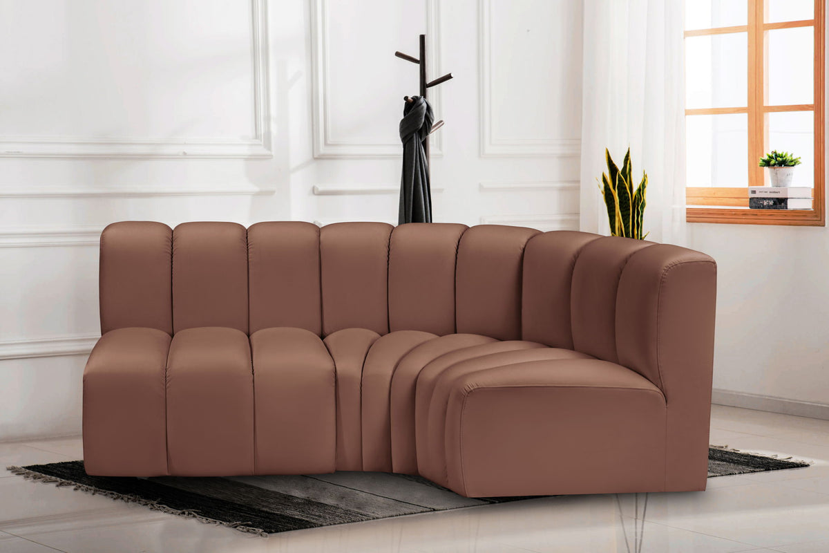Arc - Faux Leather 3 Piece Sofa