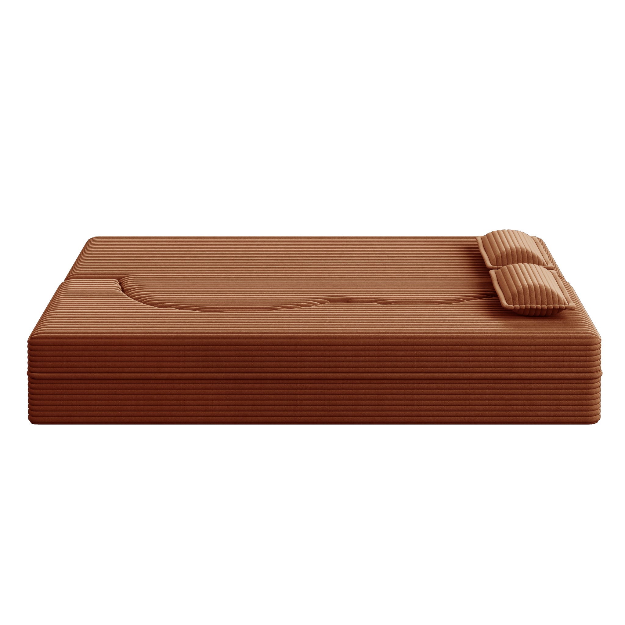 Convertible Foam-Filled Sleeper Sofa Bed With 2 Pillows