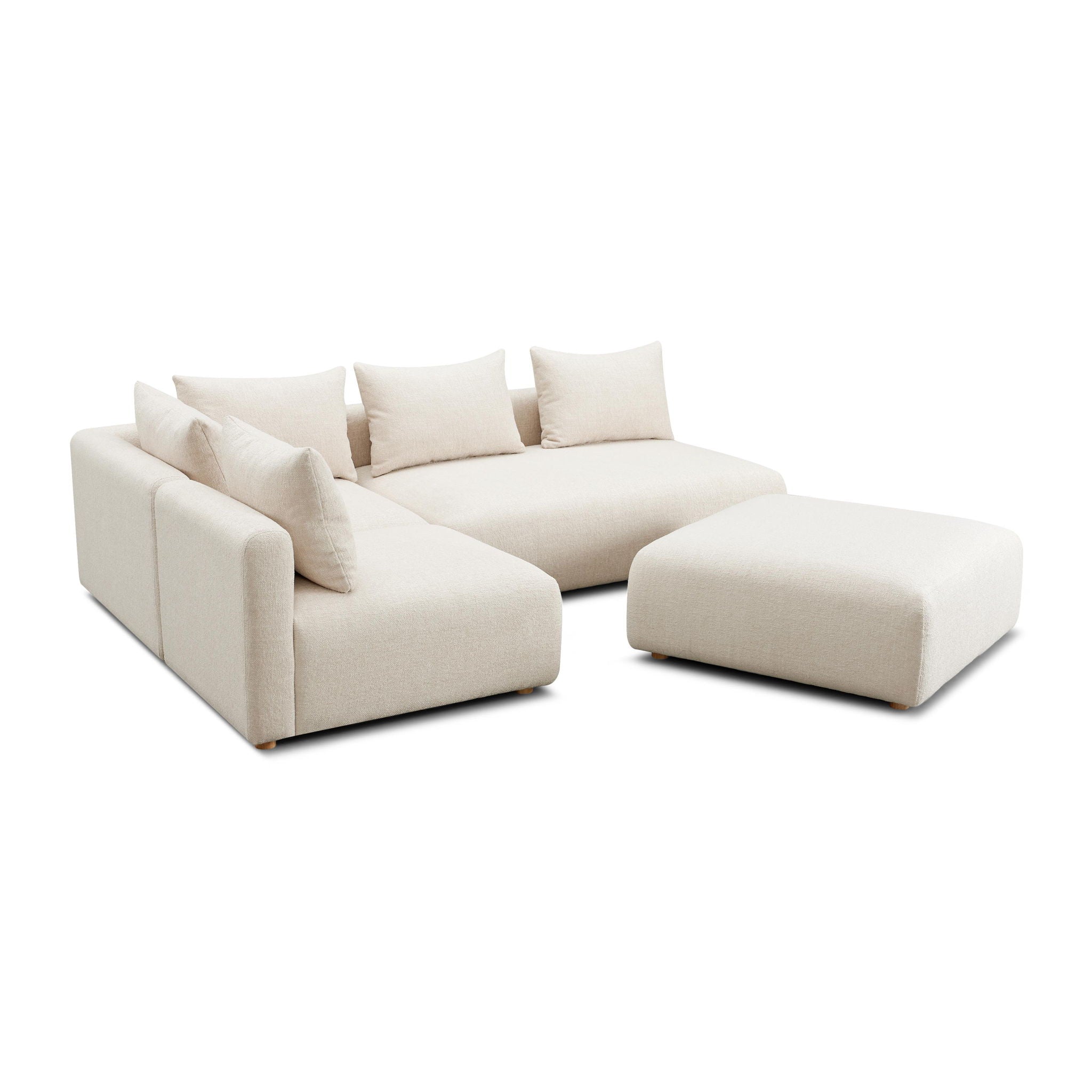 Hangover - 4-Piece Modular Chaise Sectional - Cream