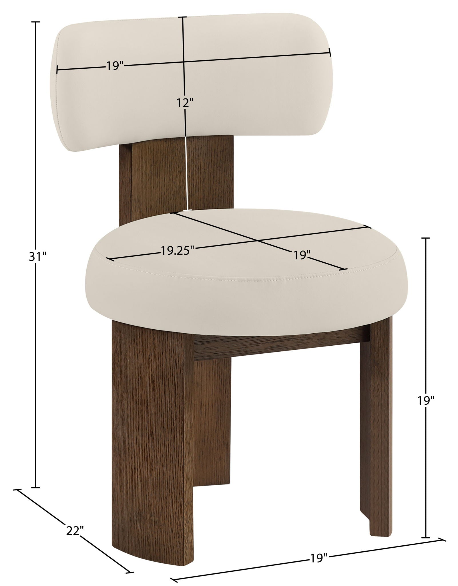 Atelier - Vegan Leather Upholstered Dining Chair (Set of 2) - Taupe / Painted Brown