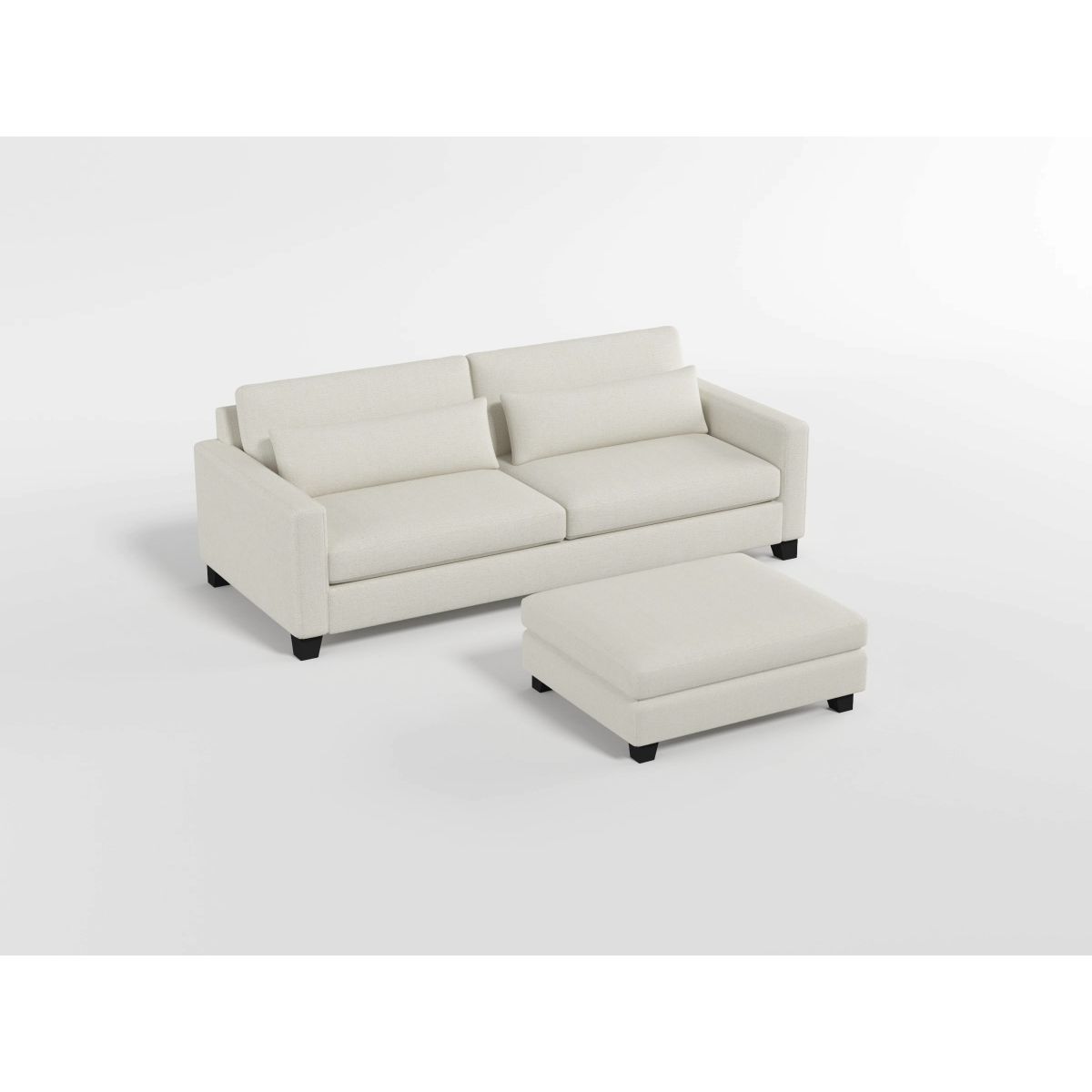 Zeke - Ottoman - Ivory