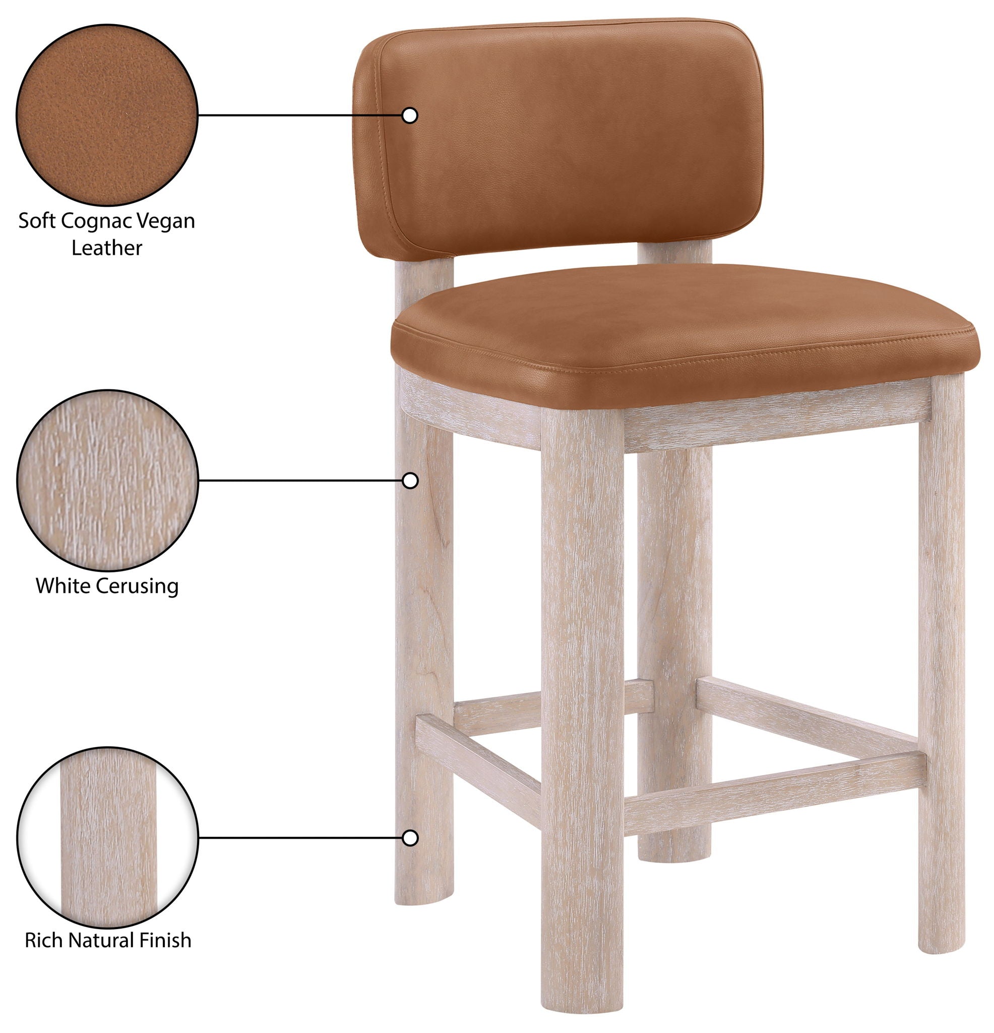 Paloma - Faux Leather Upholstered Counter Stool (Set of 2)