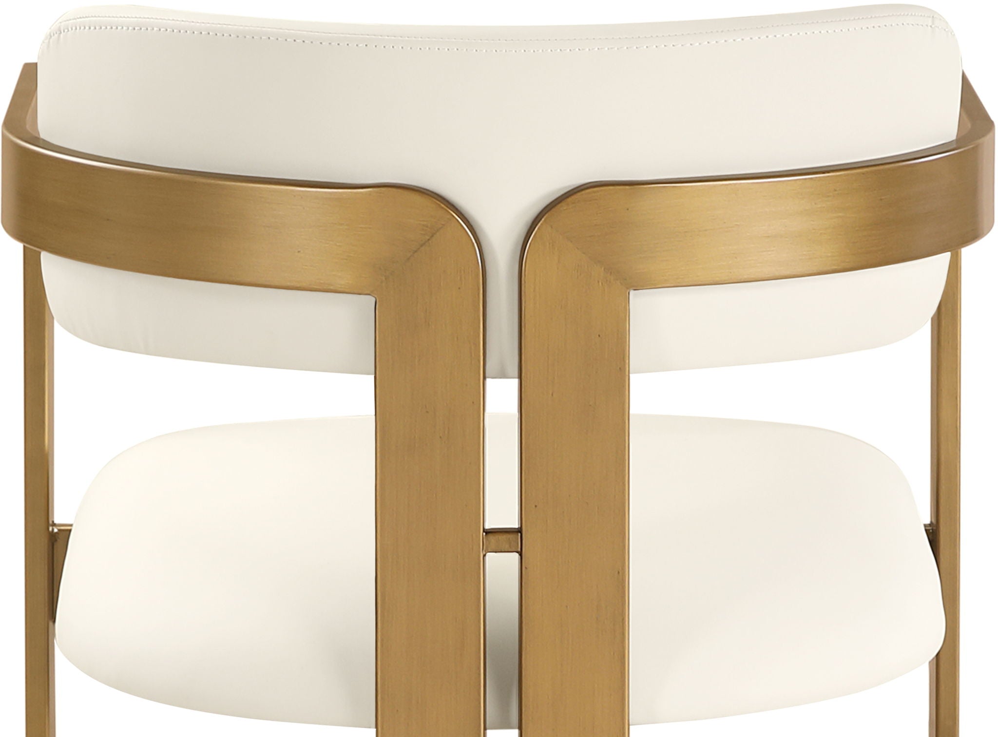 Aurum - Vegan Leather Upholstered Dining Chair With Brushed Brass Base (Set of 2)