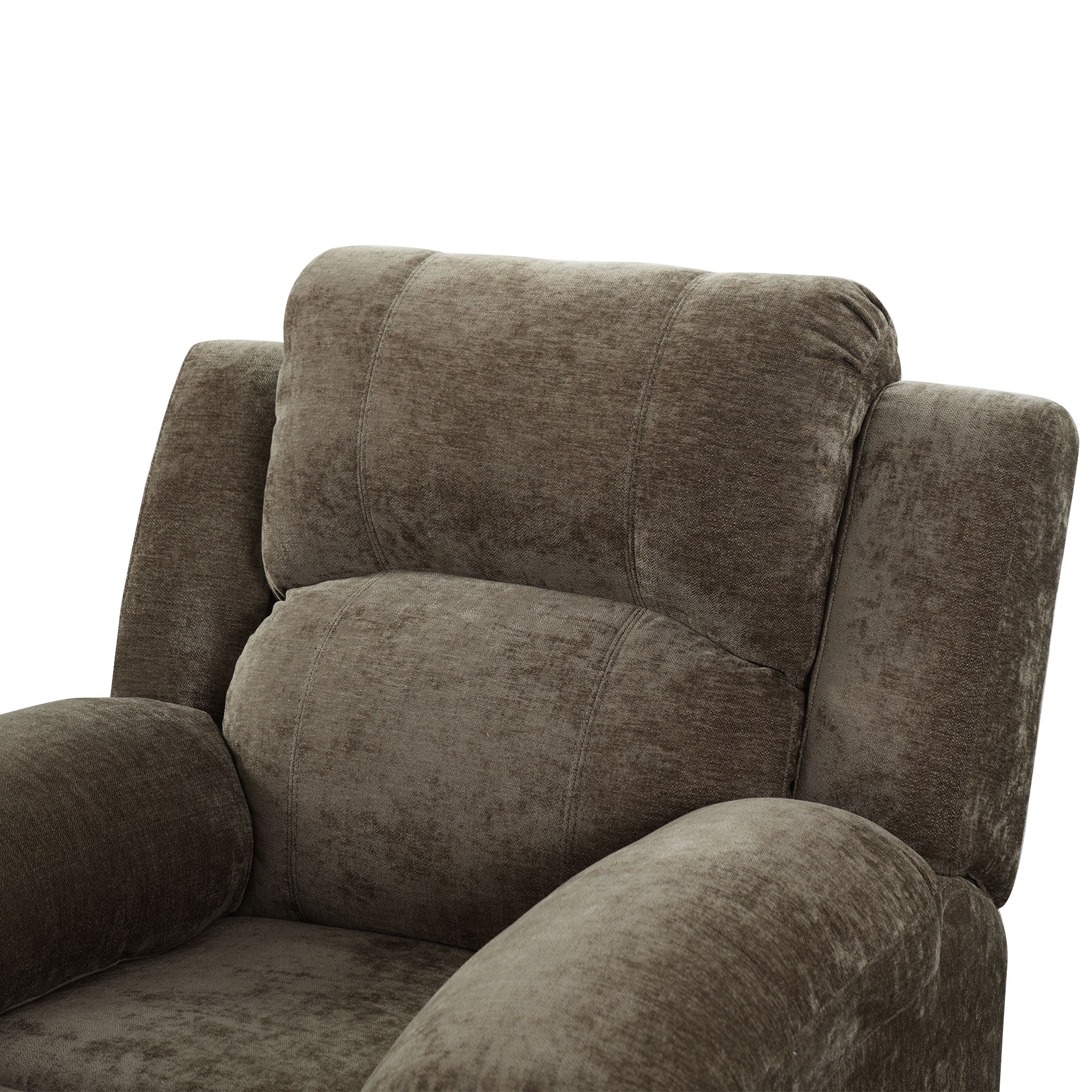 Upholstered Manual Recliner Chair With 3 Adjustable Backrest Positions