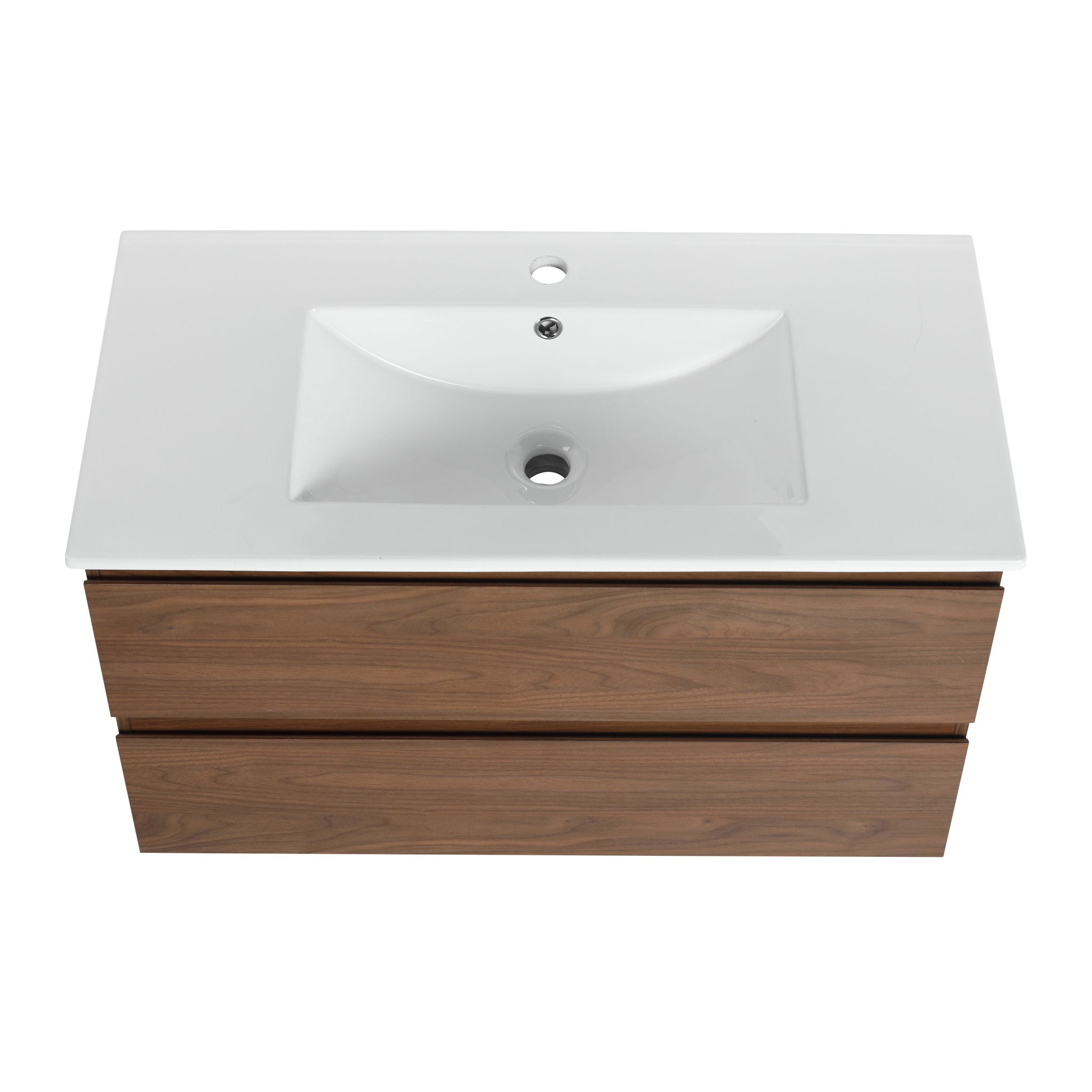 Wall Mounted Bathroom Vanity & Sink, 2 Soft Close Drawers