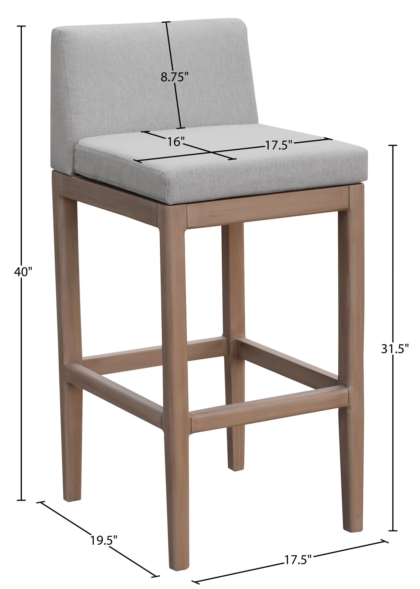 Solace - Olefin Performance Fabric Outdoor Patio Bar Stool