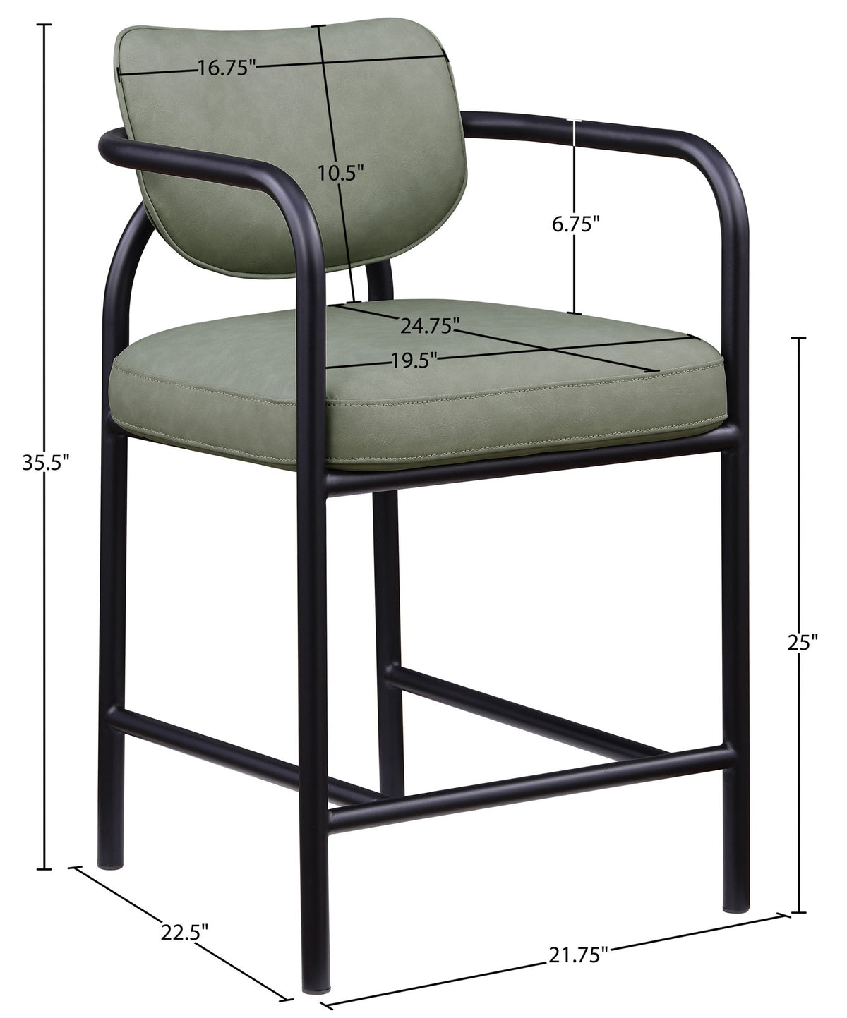 Serava - Vegan Leather Upholstered Bar Stool