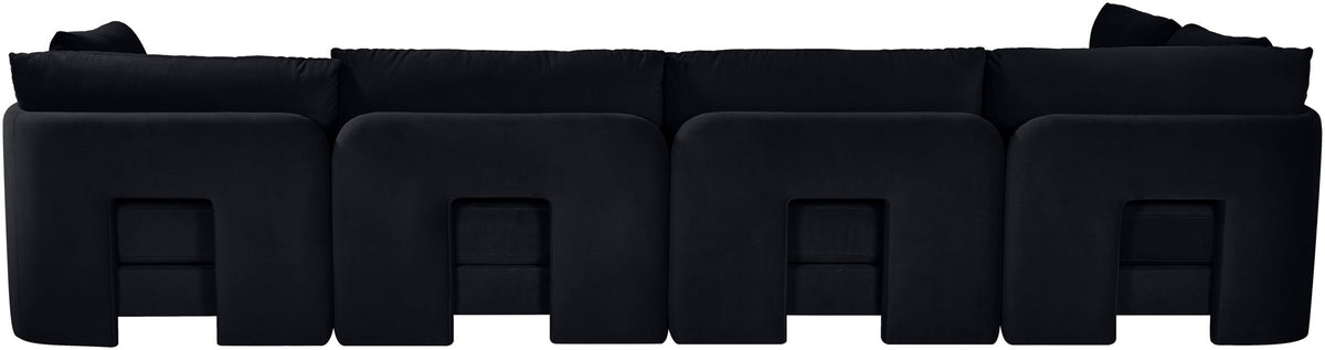 Hammond - Velvet Performance Fabric Upholstered 5 Piece L-Shaped Sectional