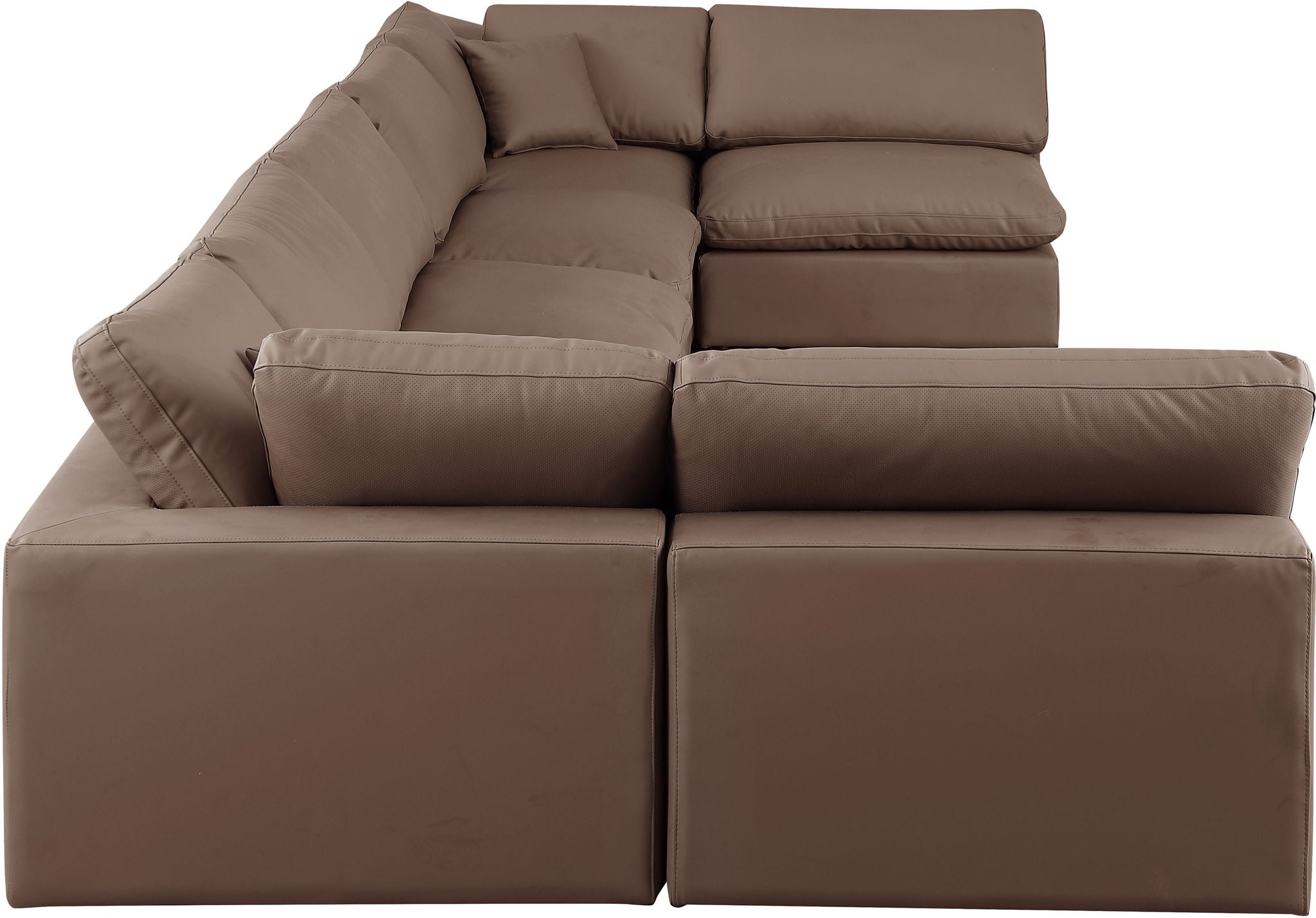 Comfy - 7 Piece Faux Leather Modular Armless Sectional