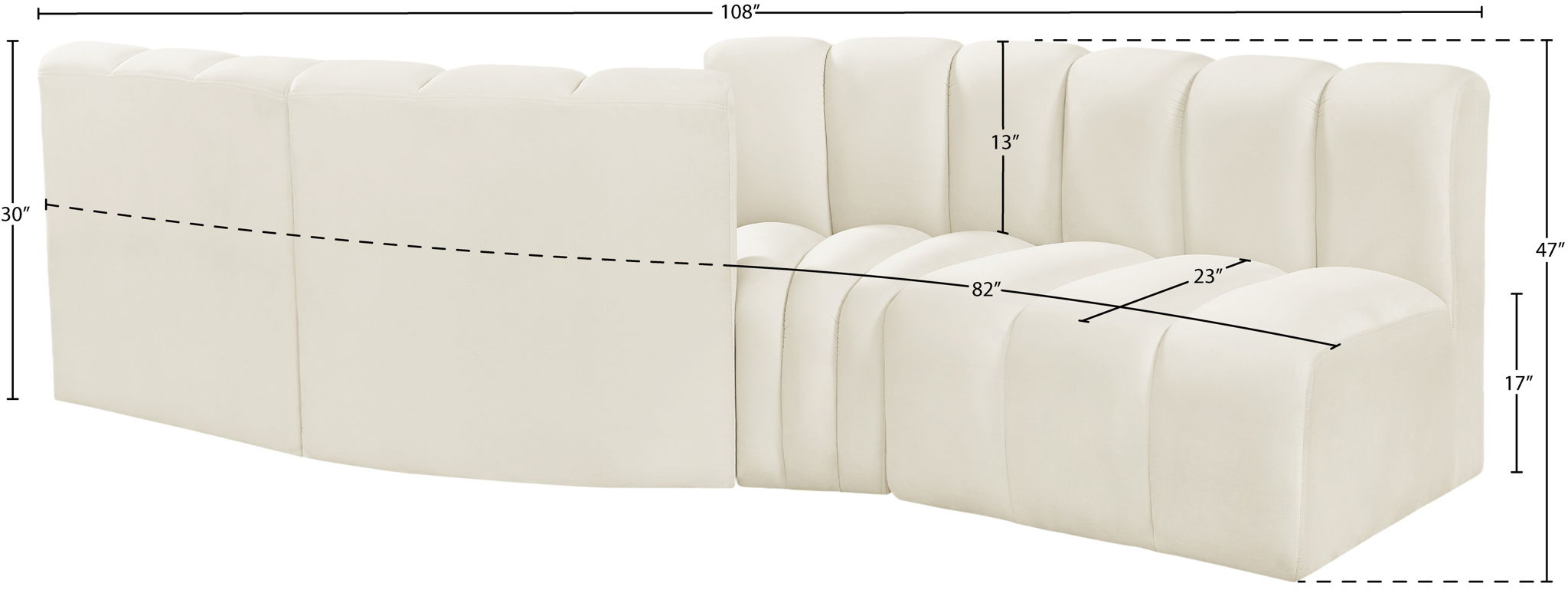 Arc - Velvet 4 Piece Sofa