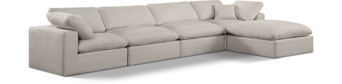 Comfy - 5 Piece Linen Modular Sectional With Chaise