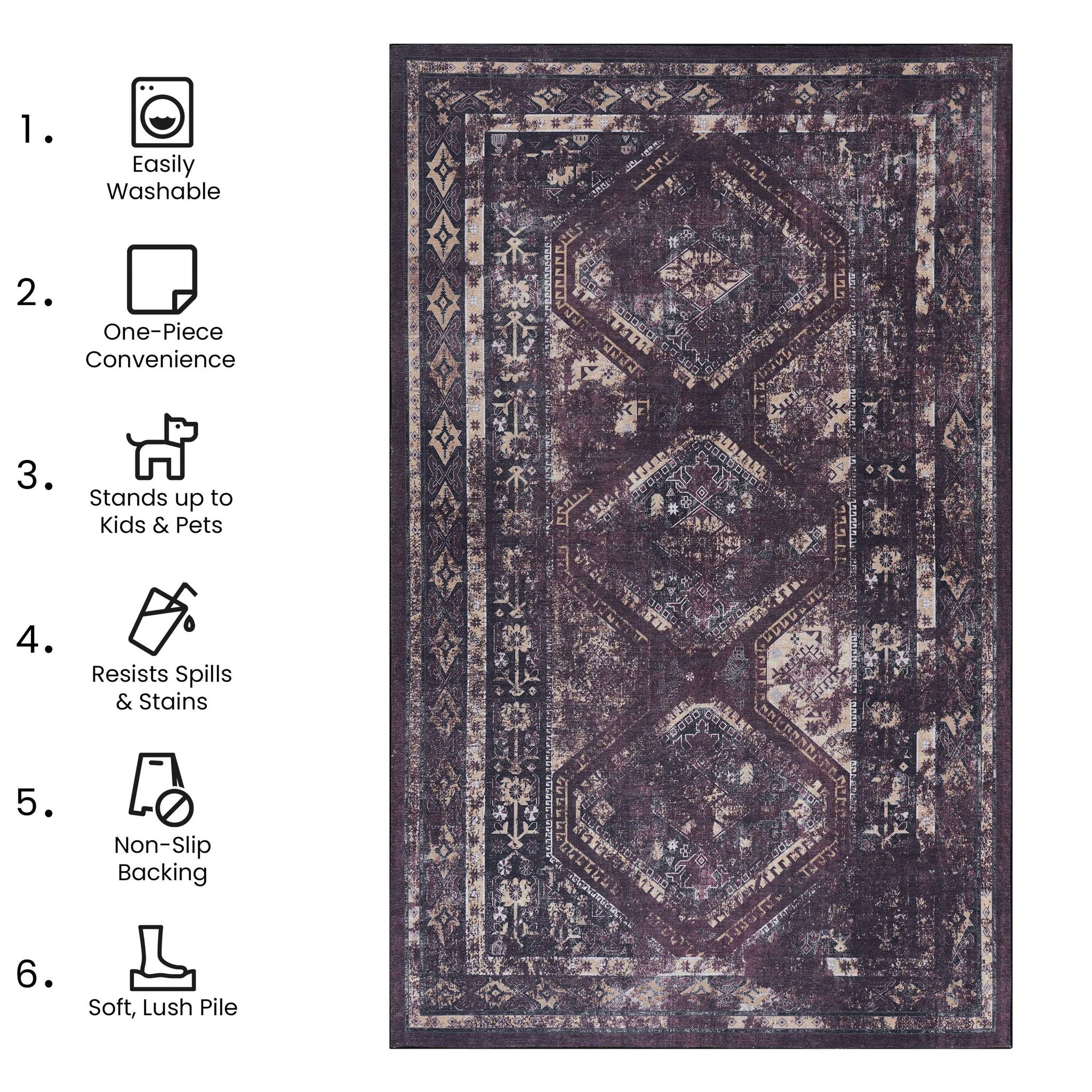 Maval - Trendy Washable Area Rug
