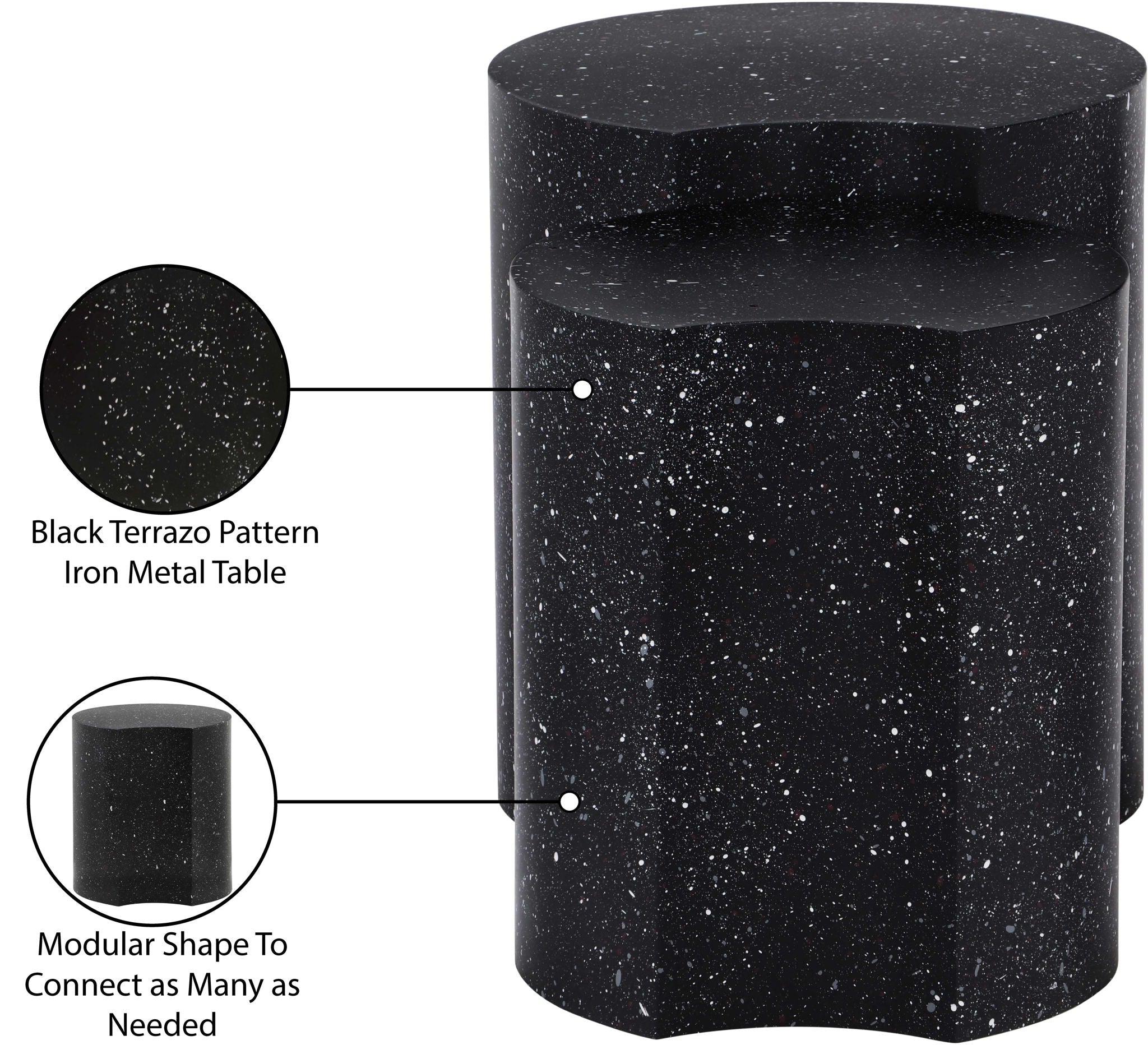 Dimple - Modular End Table - Terazzo Finish