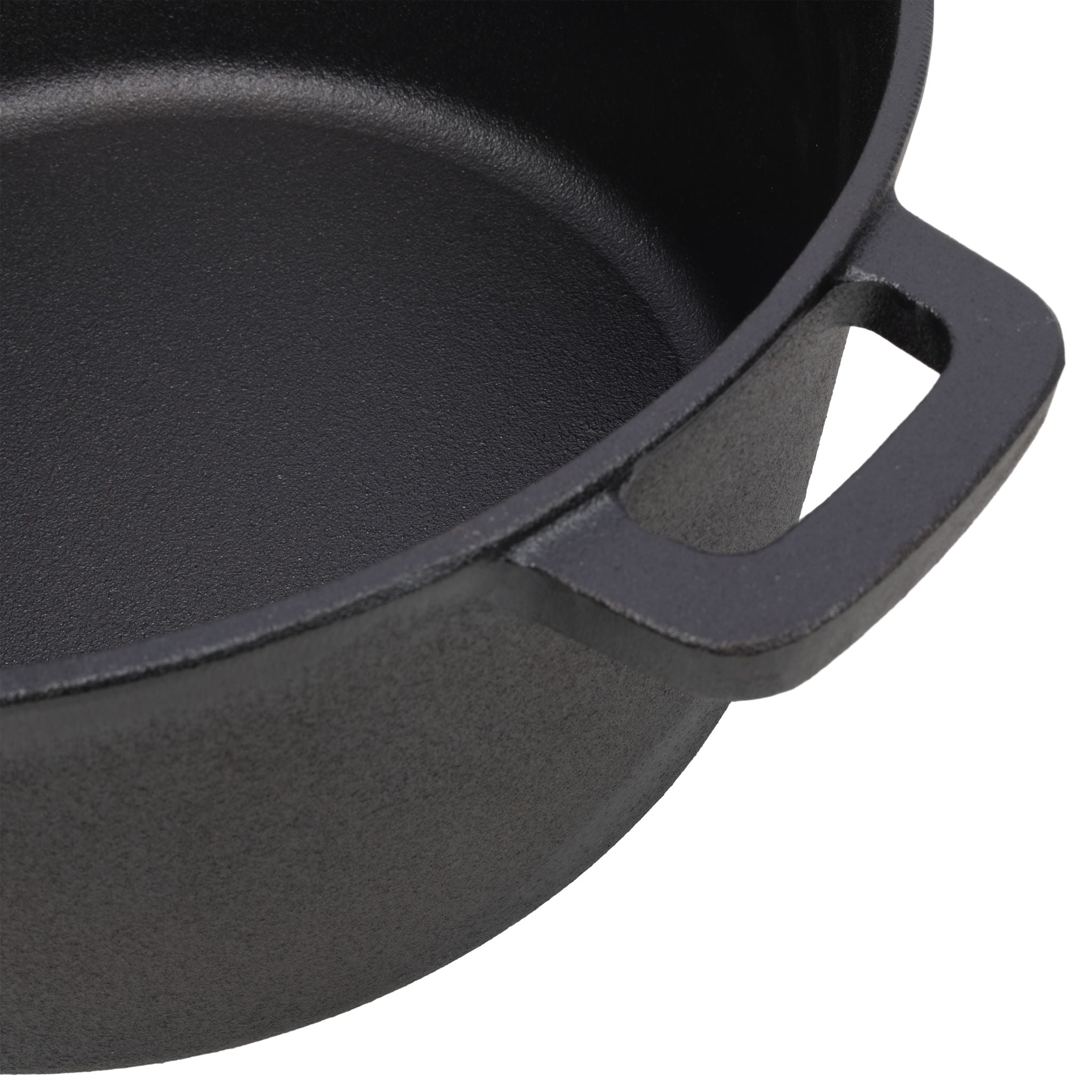2 In 1 Pre-Seasoned Cast I Dutch Oven With Dual Handles, 5 Quart - Black