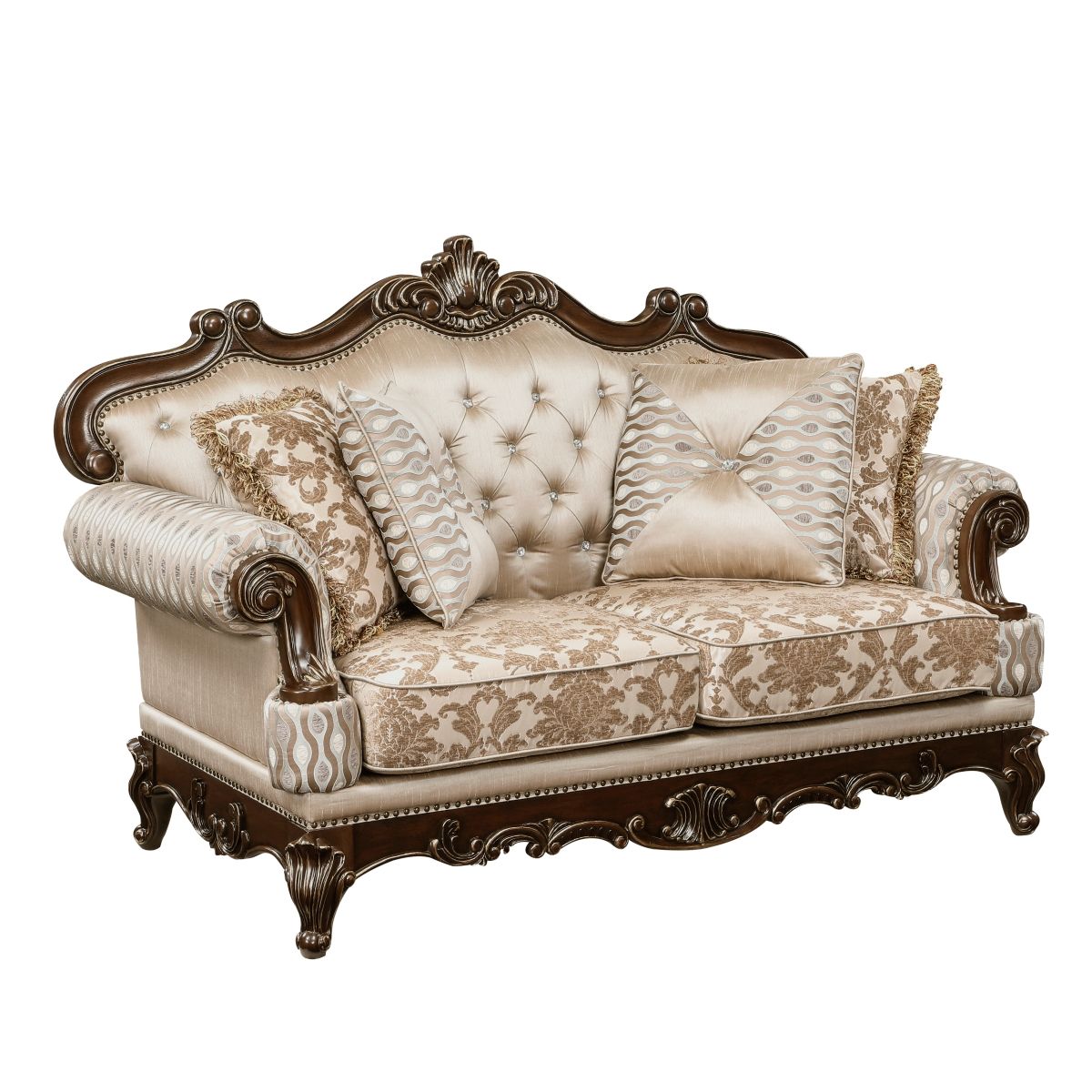 Balthasar - Sofa & Loveseat - Cherry / Beige