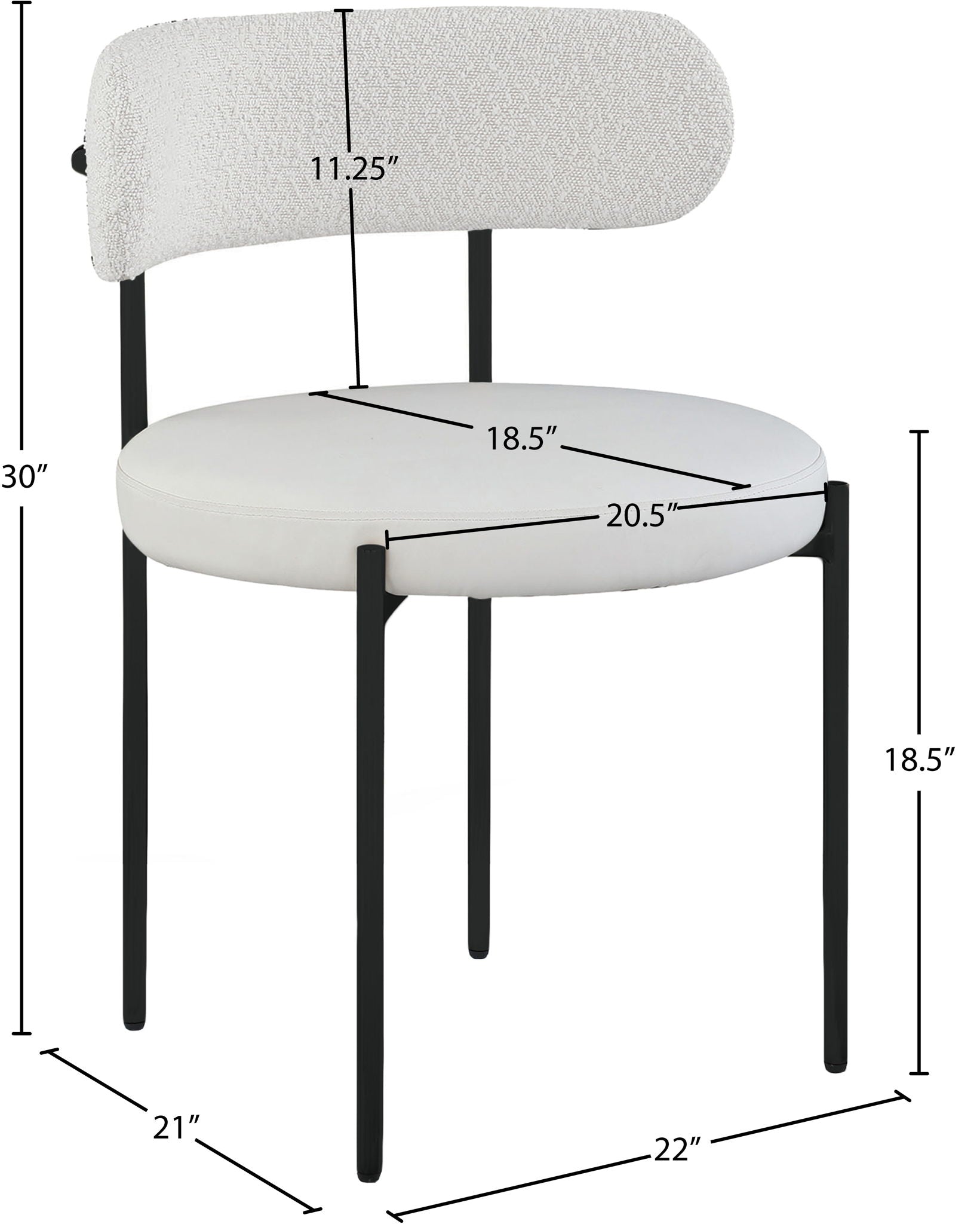 Beacon - Faux Leather Dining Chair With Black Legs (Set of 2)