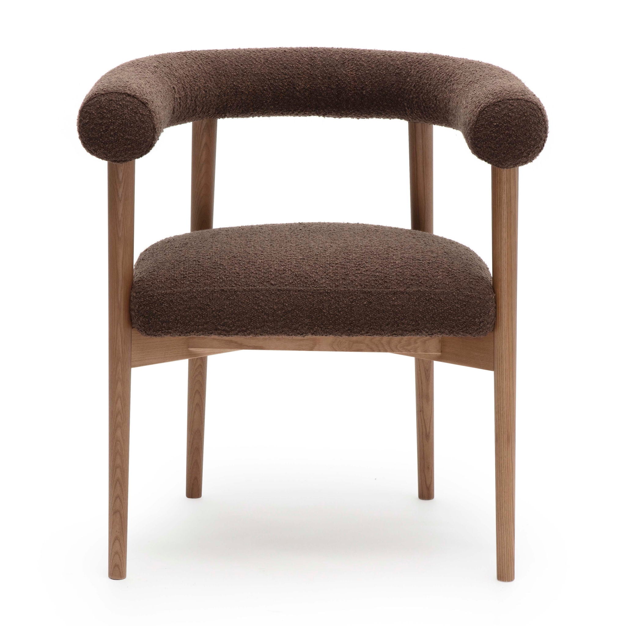 Spara - Performance Boucle Dining Chair - Chocolate Brown