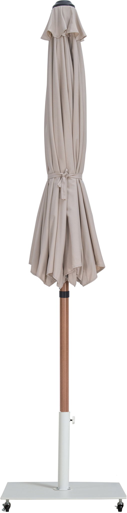 Fiji - Aluminum Patio Umbrella With Square White And Teak Base