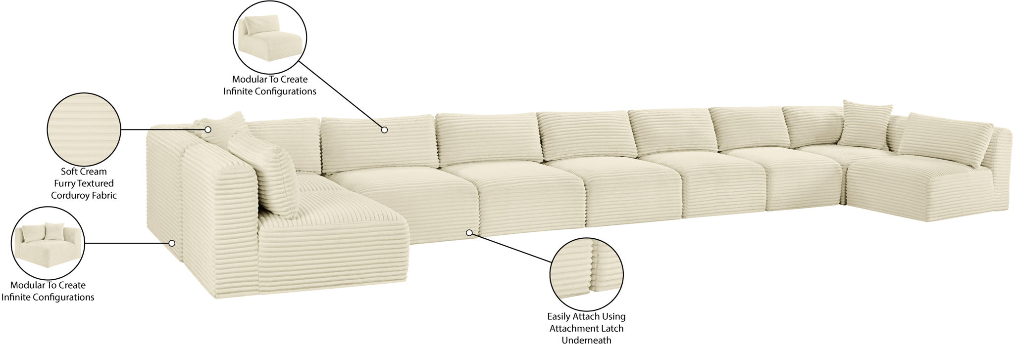 Shaggy - 9 Piece Modular Sectional