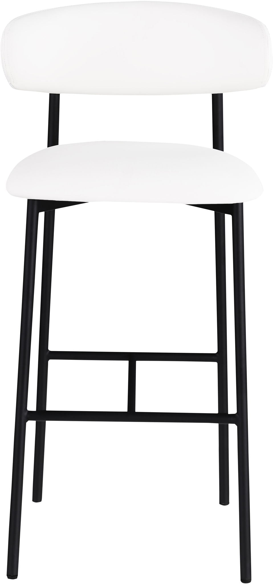 Lupita - Vegan Leather Upholstered Bar Stool With Matte Black Frame (Set of 2)