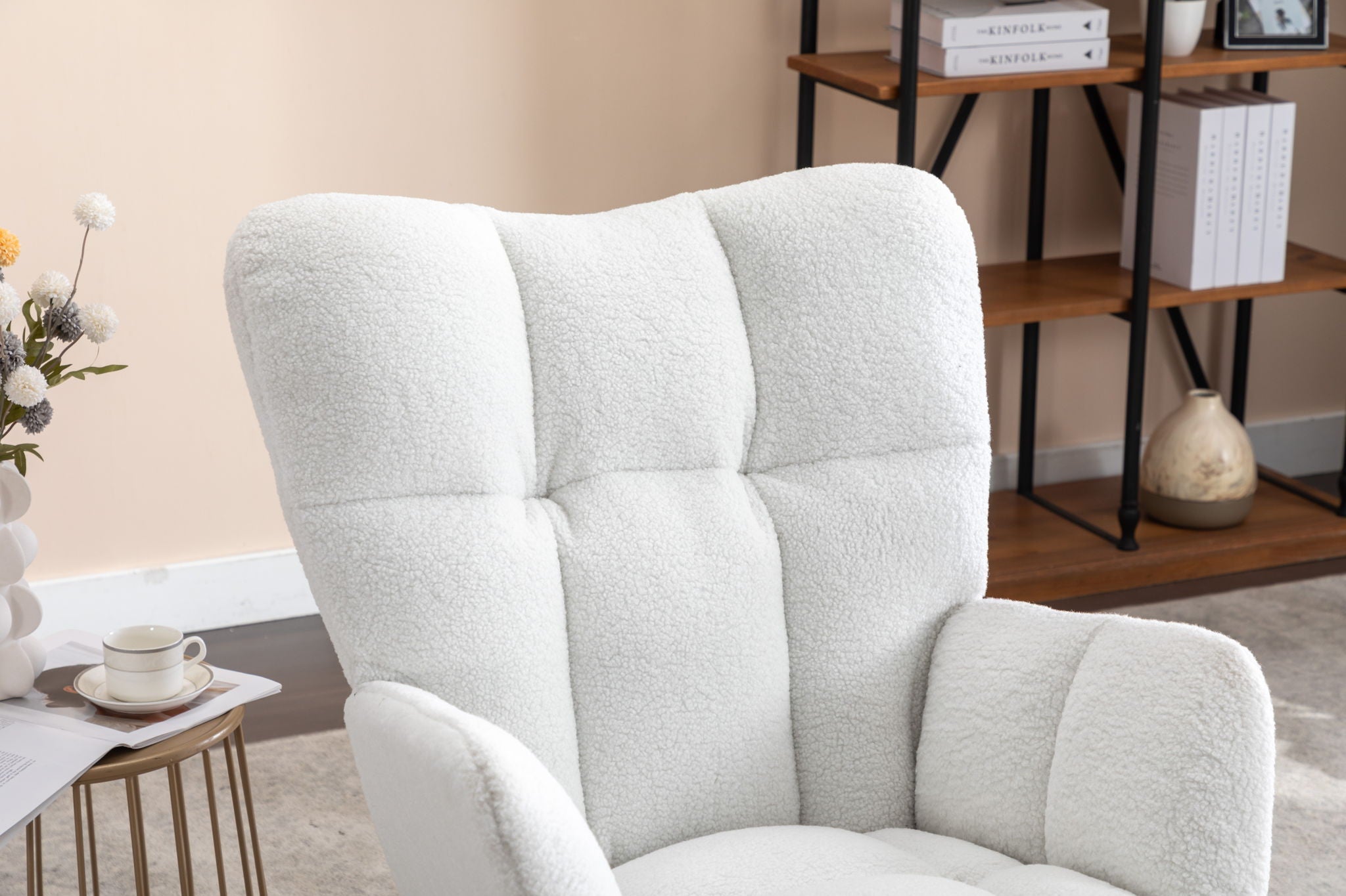 Rocking Gilder Chair For Living Room - Ivory