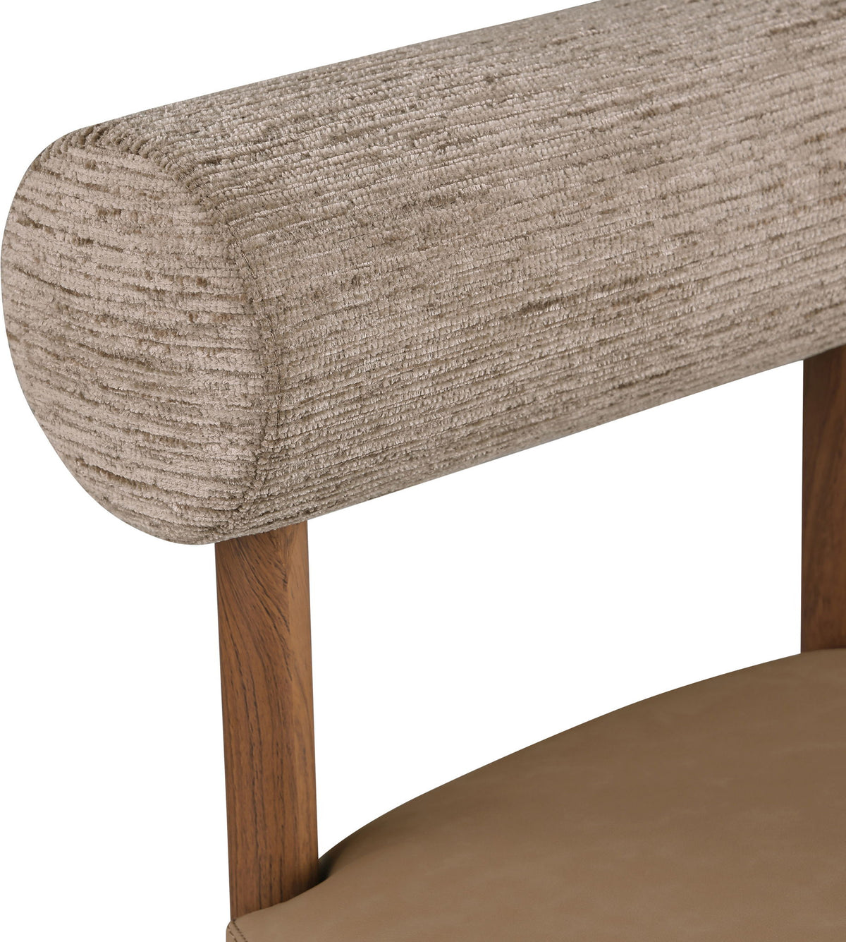 Paramo - Chenille Fabric and Vegan Leather Upholstered Dining Chair