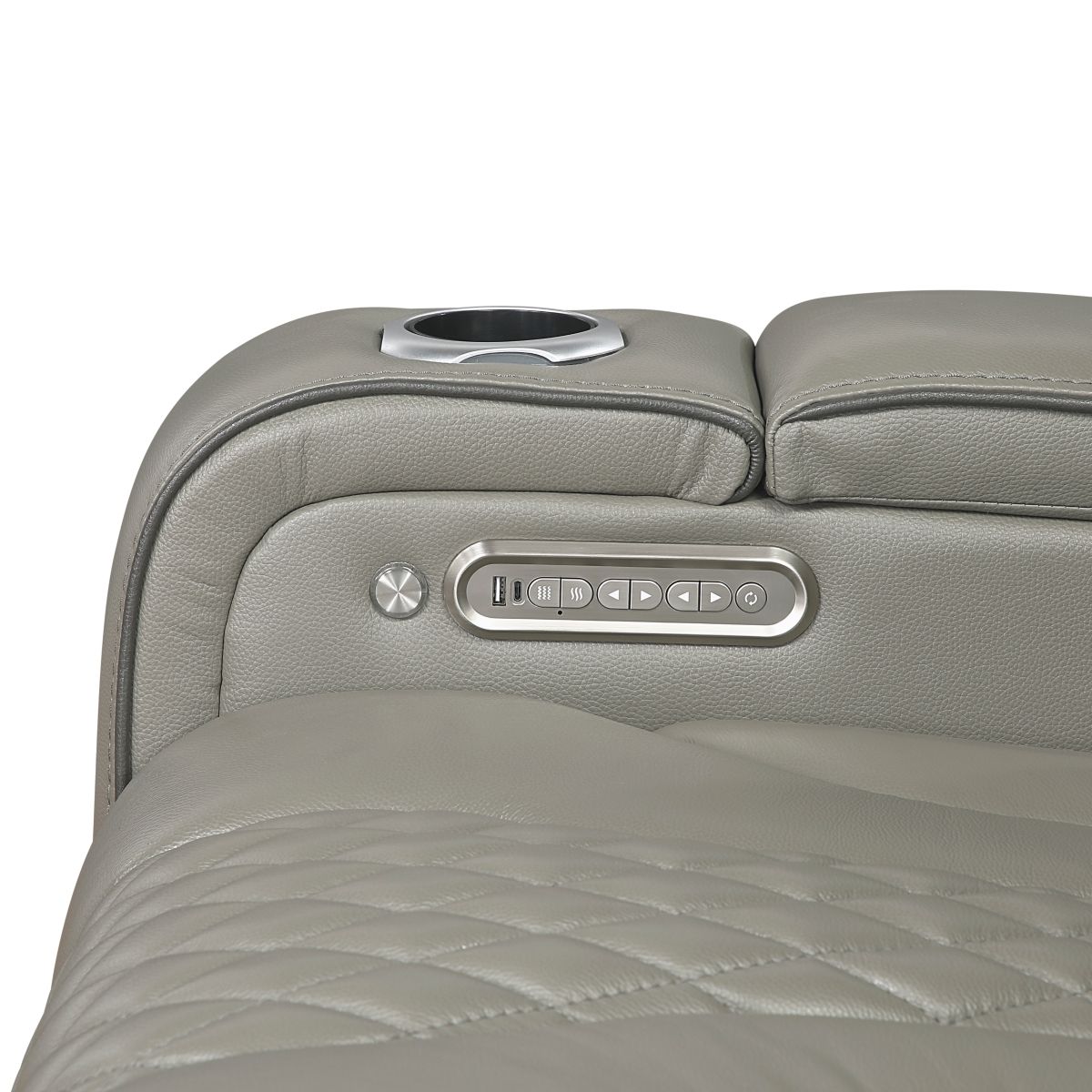 Apex - Power Double Reclining Sofa With Center Drop-Down Cup Holders, Power Headrests, Storage Arms With Cup Holders, Reading Lights, Wireless Charger, Air Massage And Heat, LED Lighting And Charging Ports