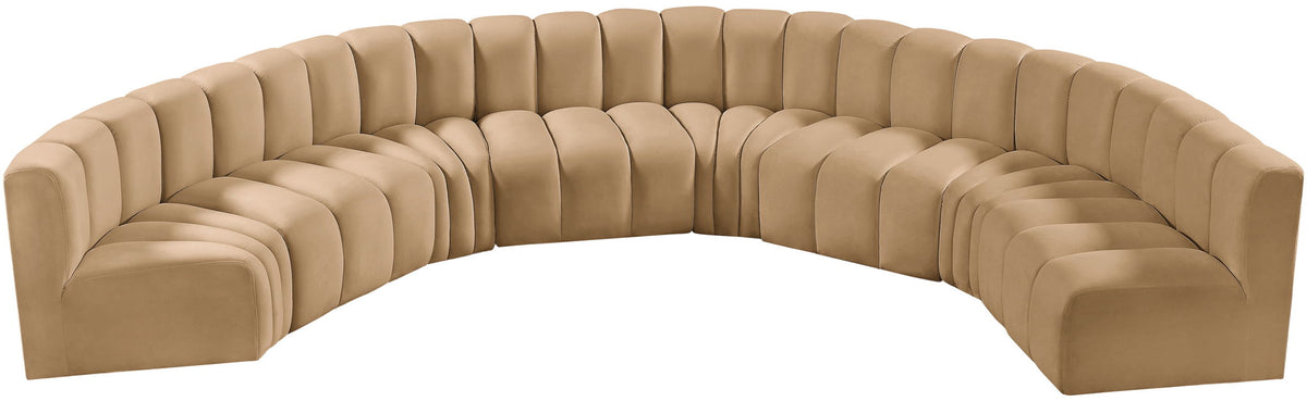Arc - Velvet 8 Piece U-Shaped Modular Sofa