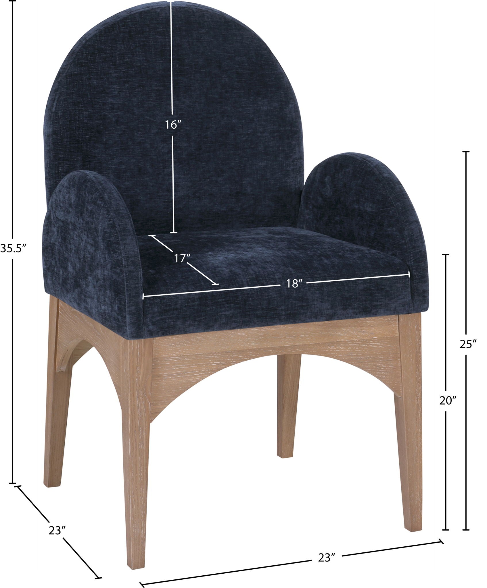 Waldorf - Chenille Dining Arm Chair With Natural Legs