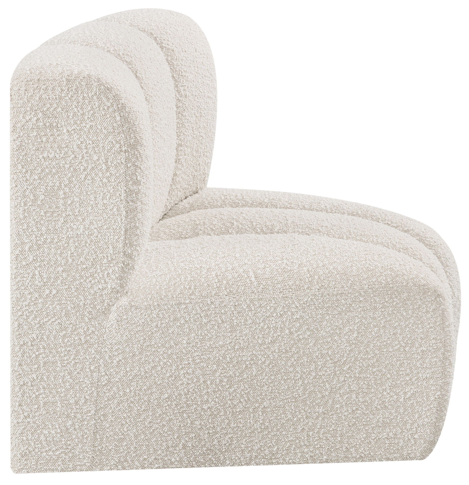 Arc - Boucle Fabric Curved Corner Chair