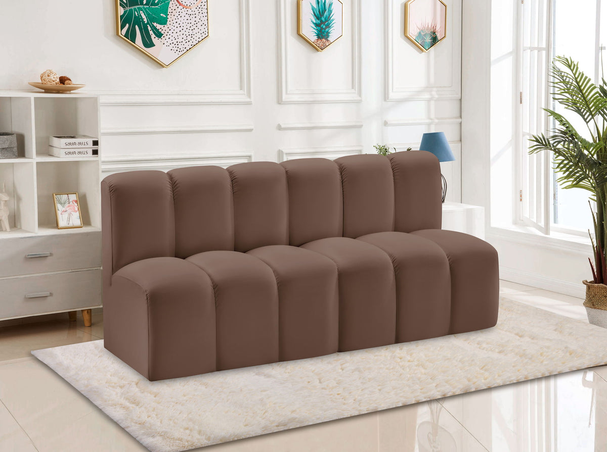 Arc - Faux Leather 2 Seats Modular Sofa