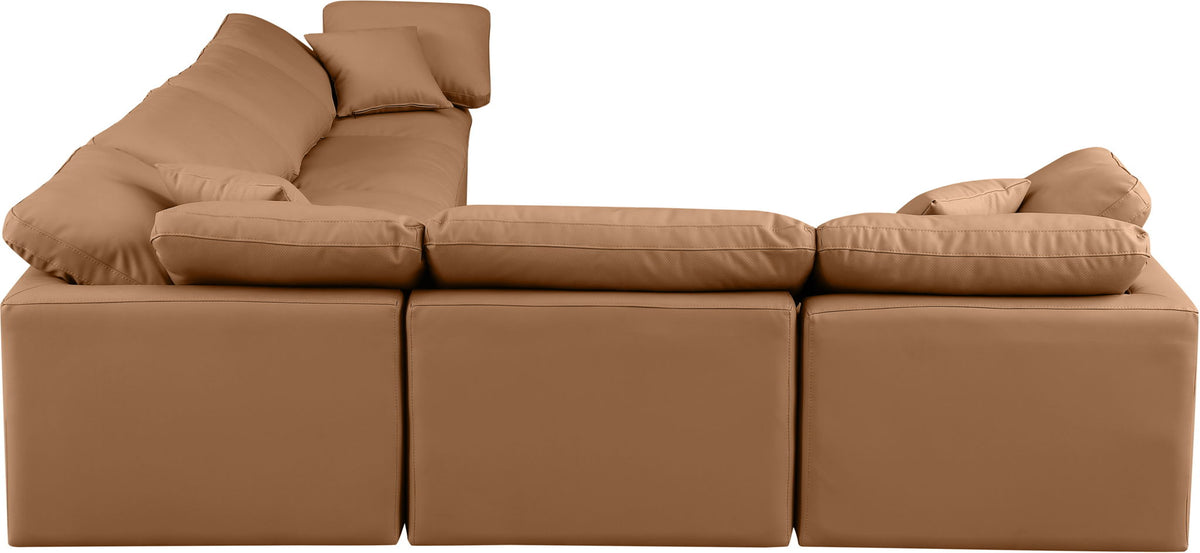 Indulge - Faux Leather 6 Piece Modular Corner Sectional