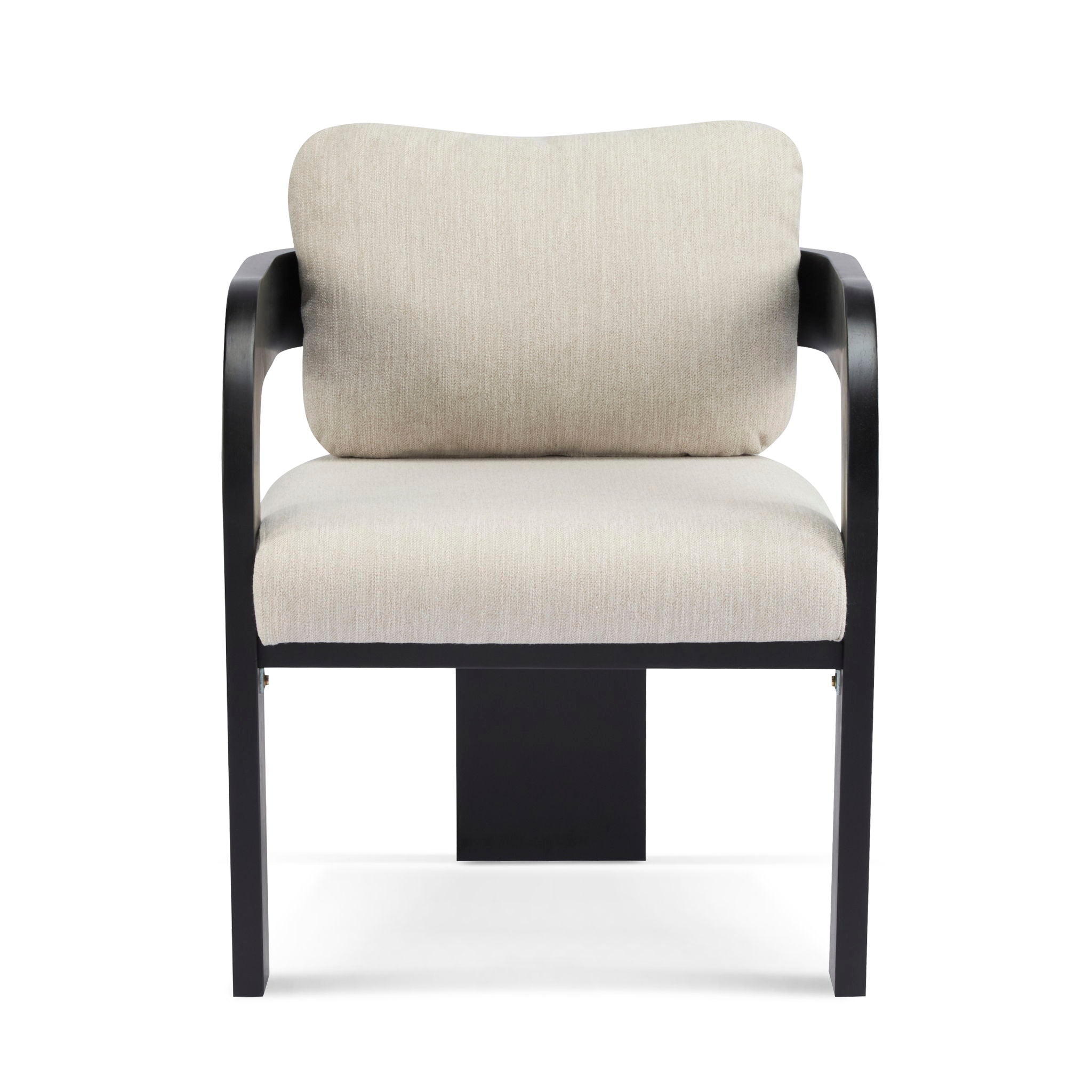 Dining Chairs With Pillow Back (Set of 2) - Beige / Black
