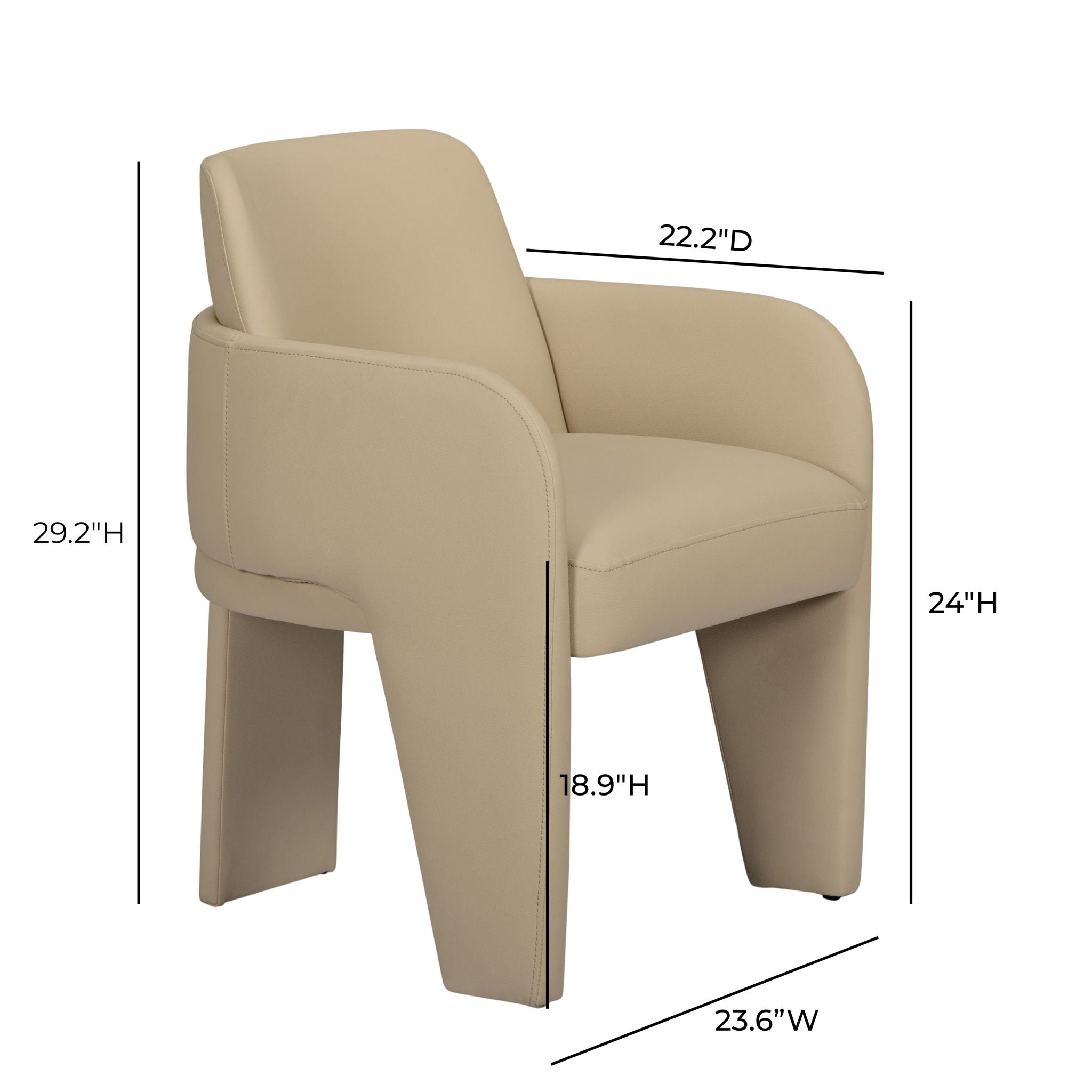 Leo - Performance Vegan Leather Dining Chair - Taupe