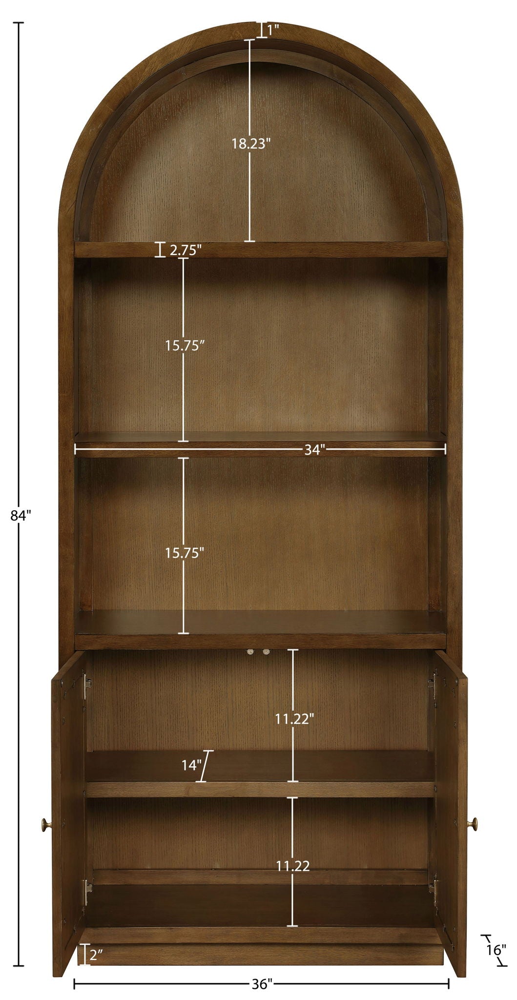Botanical - Oak Veneer And Solid Wood Bookcase