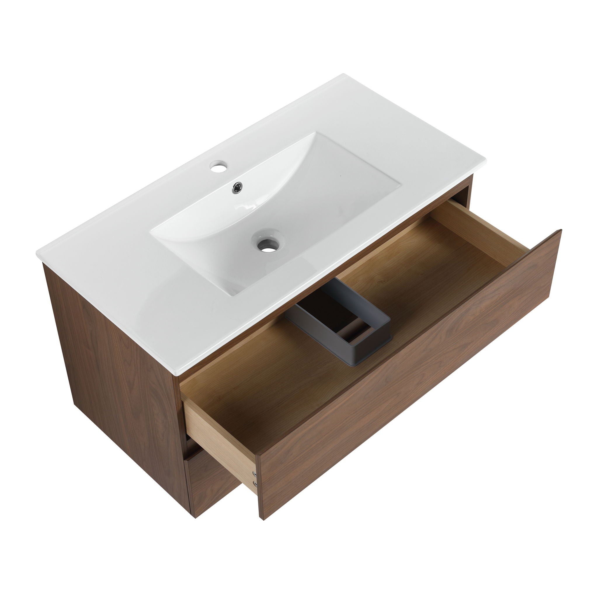 Wall Mounted Bathroom Vanity & Sink, 2 Soft Close Drawers