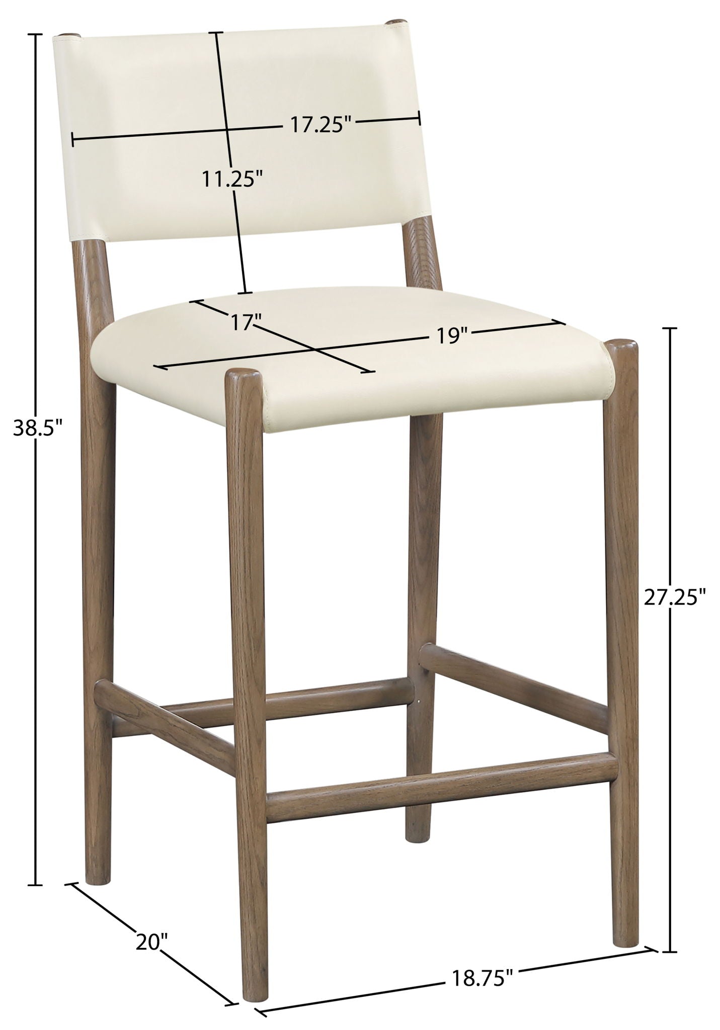 Andie - Upholstered Counter Stool - Brown Base
