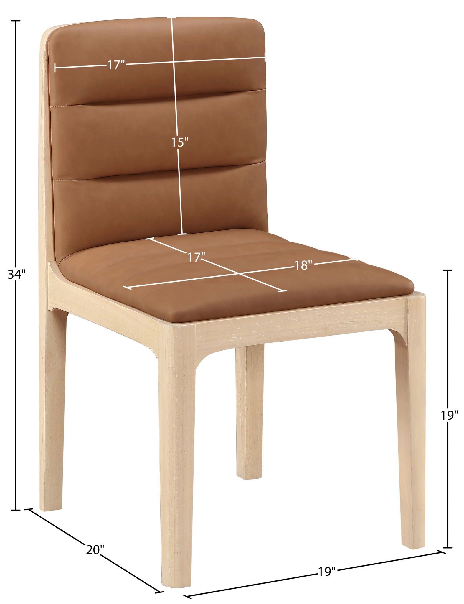 Ellis - Vegan Leather Upholstered Dining Chair (Set of 2) - Natural Base