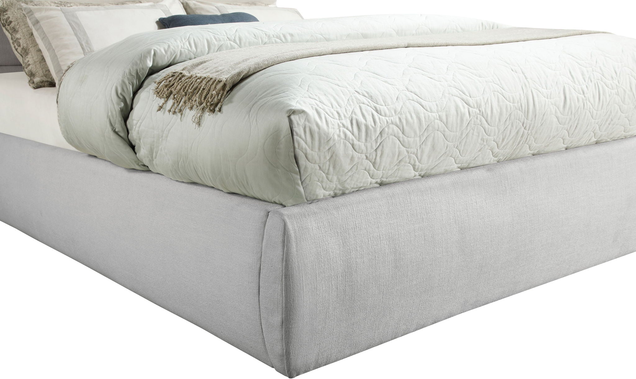 Adam - Linen Fabric Bed With 89" Headboard