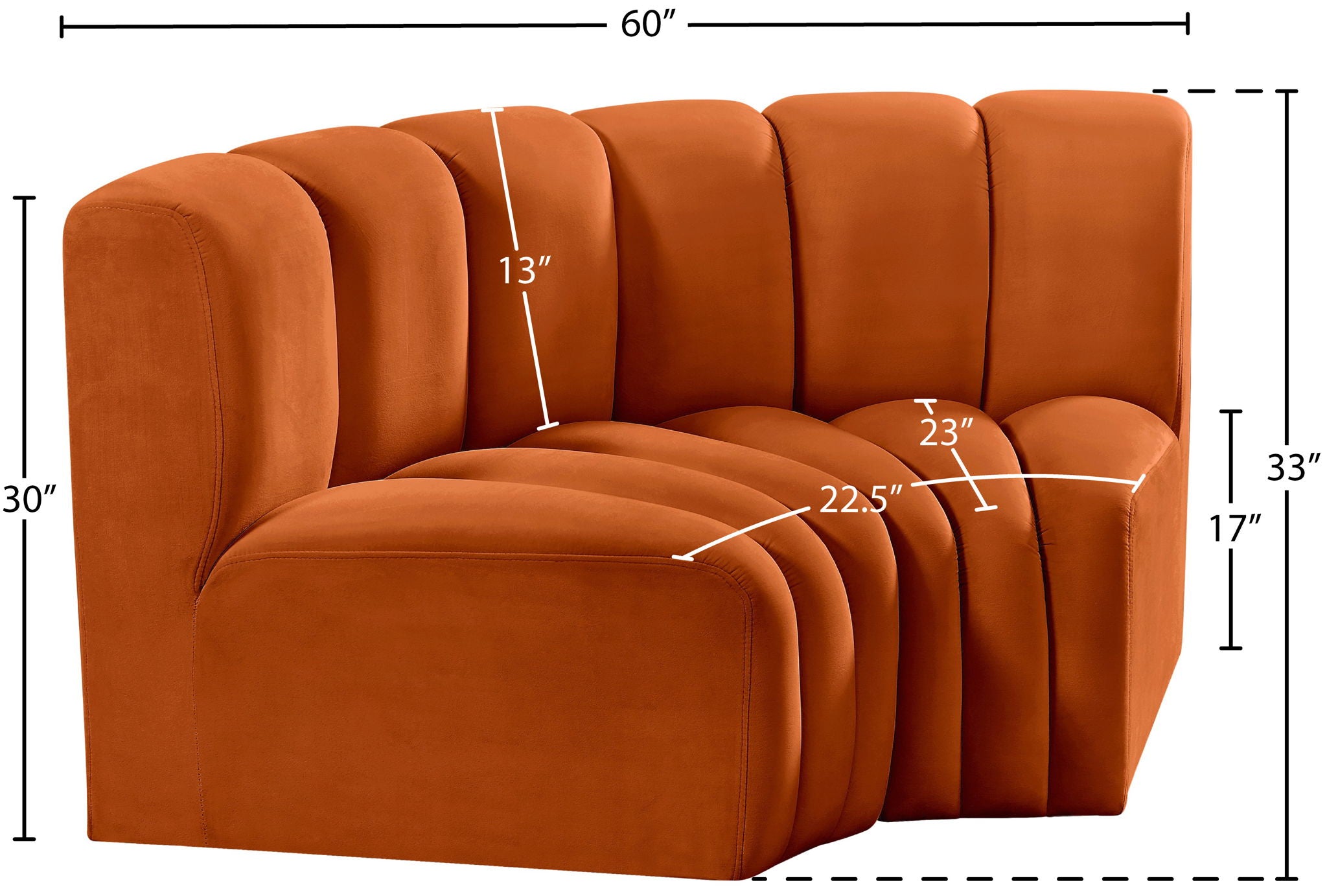 Arc - Velvet 2 Piece Modular Sofa