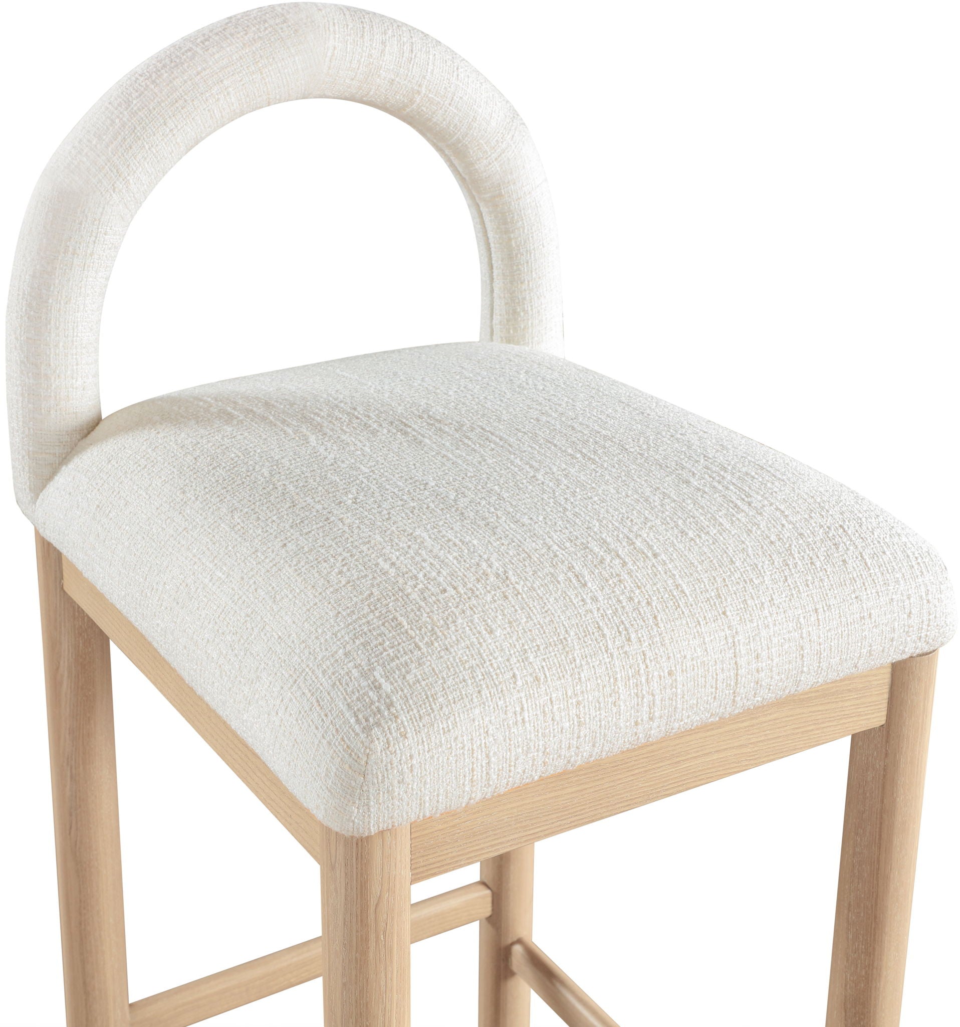 Conrad - Linen Counter Stool With Natural Legs