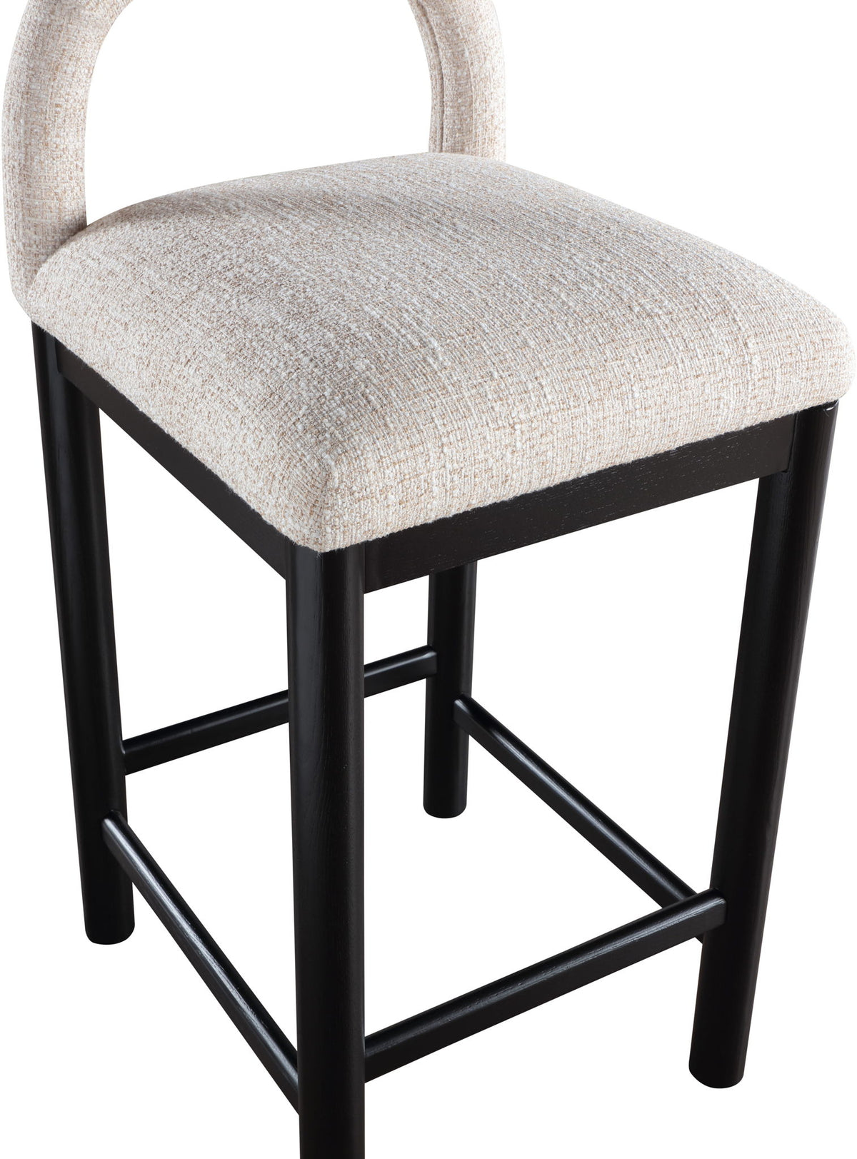 Conrad - Linen Counter Stool With Black Legs