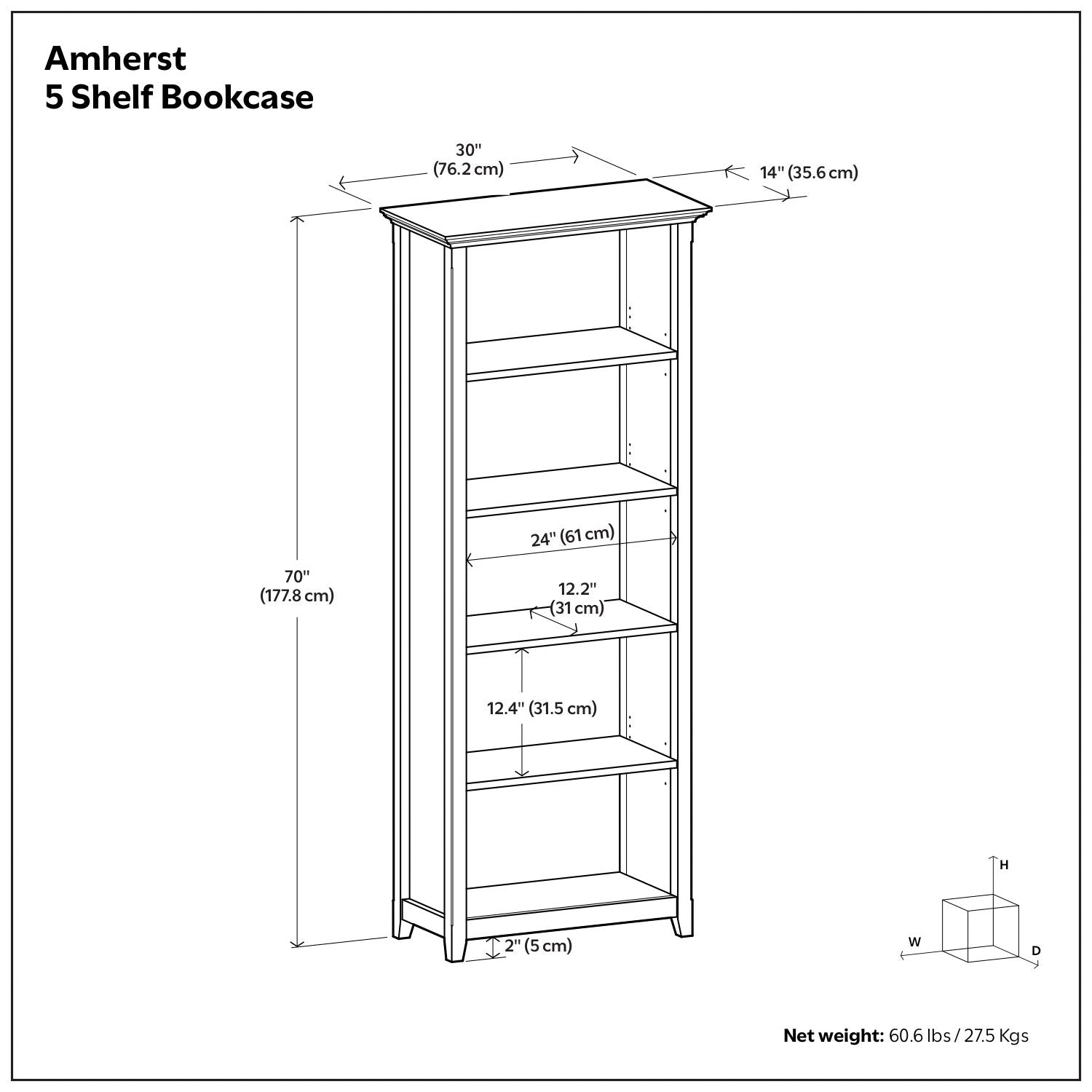 Amherst - Bookcase With Adjustable Shelves