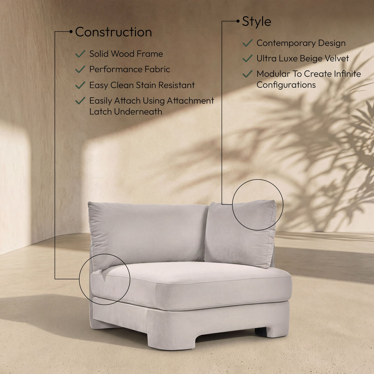 Hammond - Velvet Performance Fabric Upholstered Chair