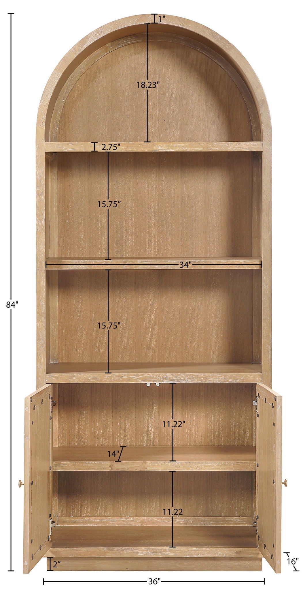 Botanical - Oak Veneer And Solid Wood Bookcase